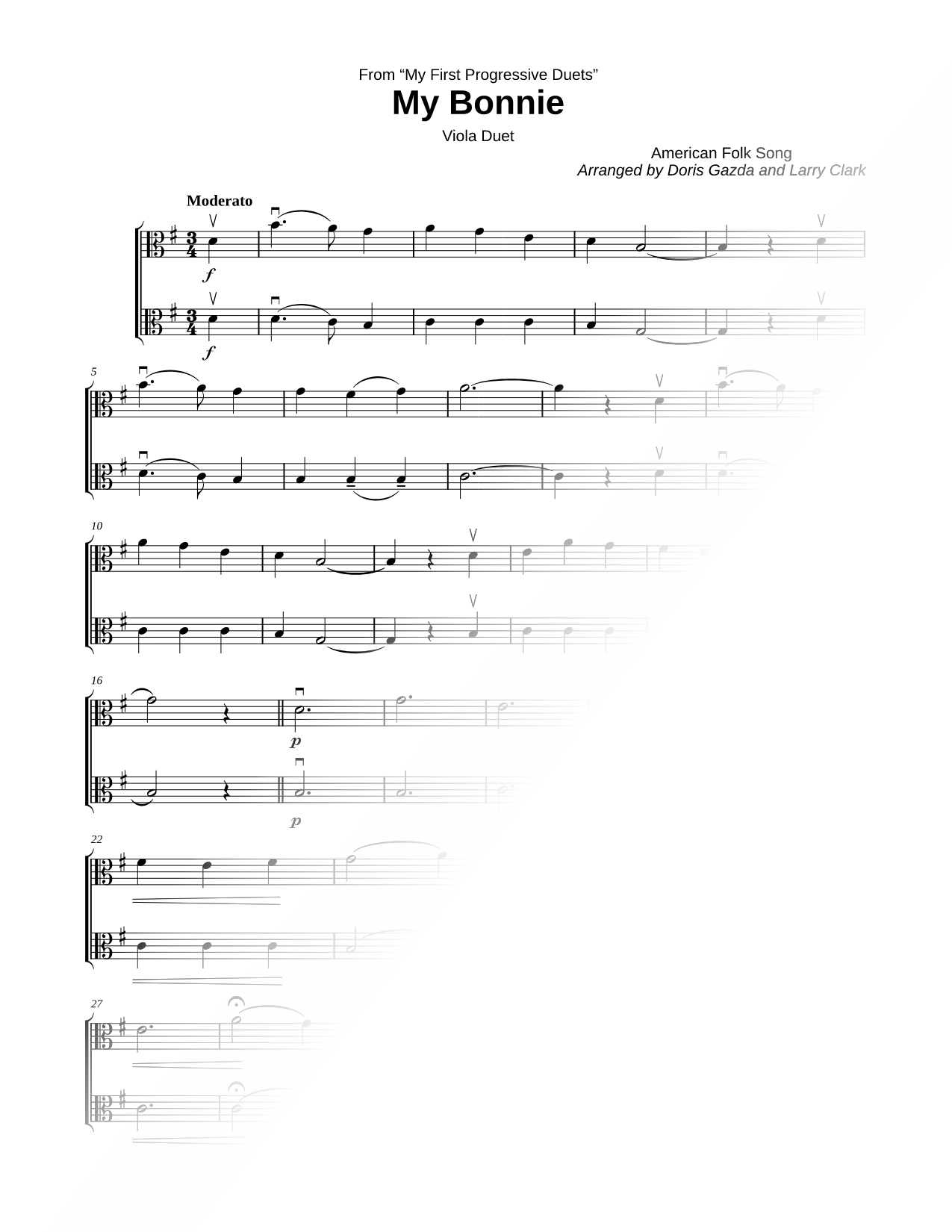 My Bonnie - Viola Duet
