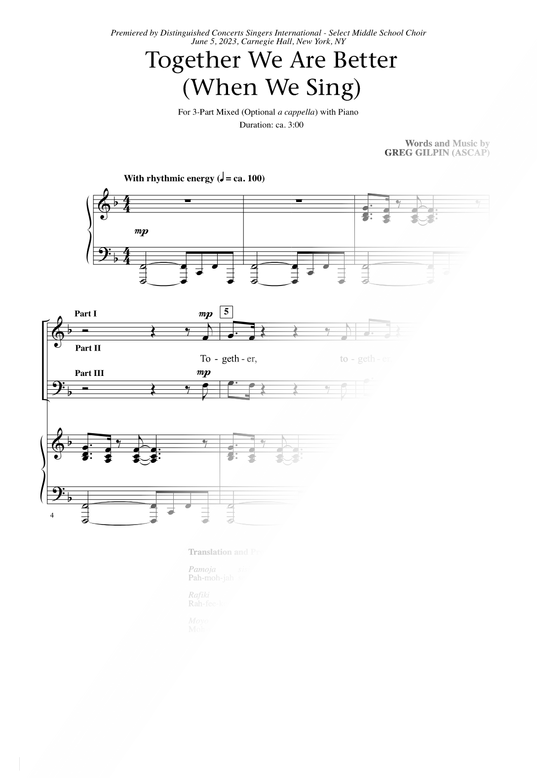 Together We Are Better (When We Sing)