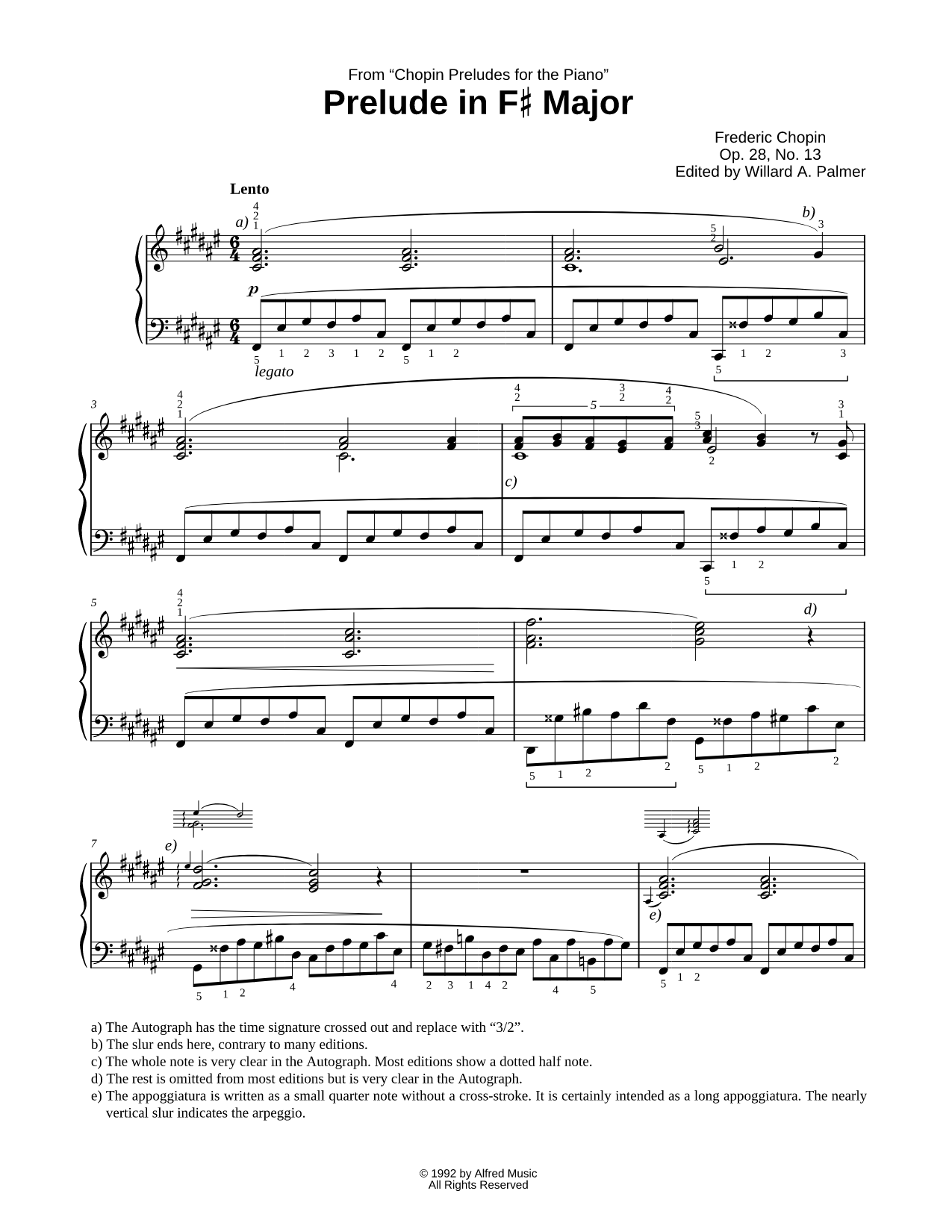 Prelude No. 13 in F# Major, Op. 28