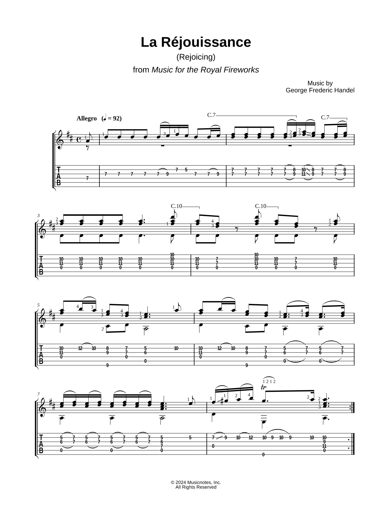 Music for the Royal Fireworks: La Réjouissance (The Rejoicing)