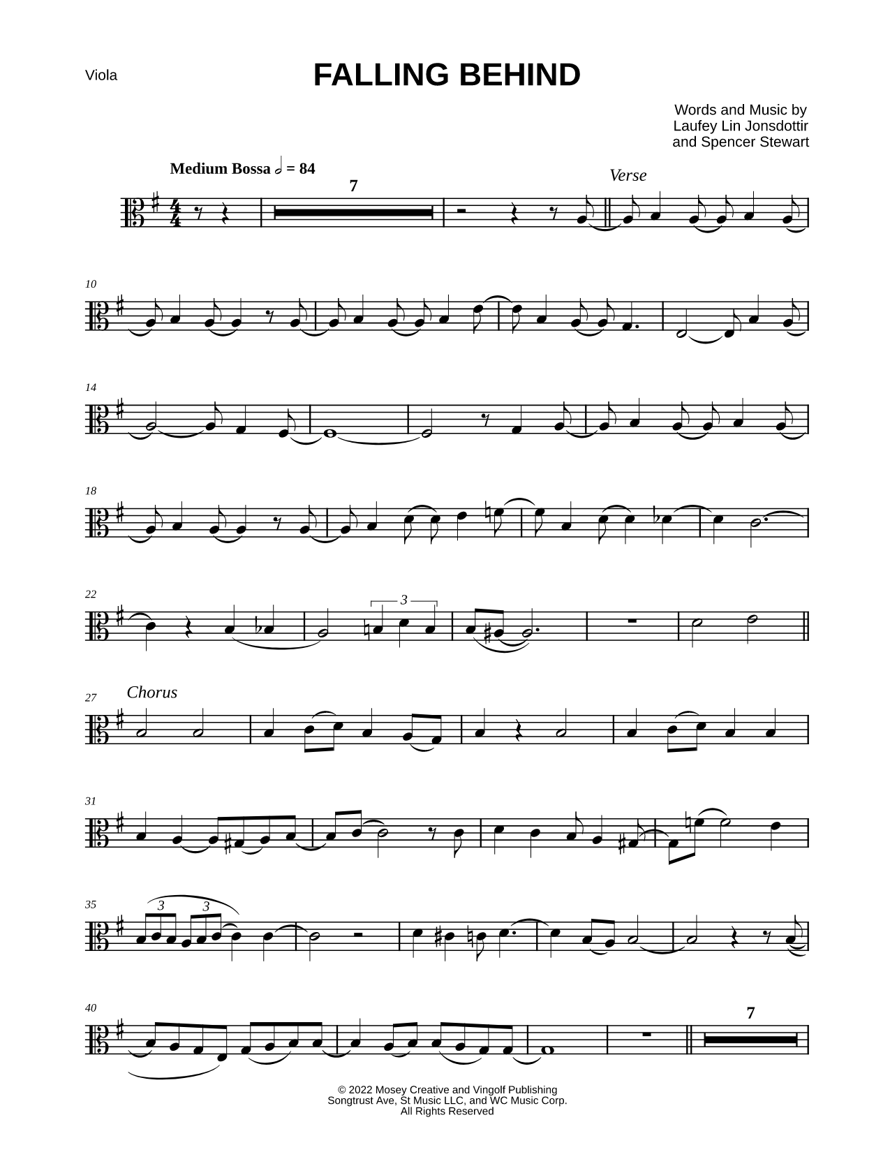 Falling Behind - Laufey - Viola