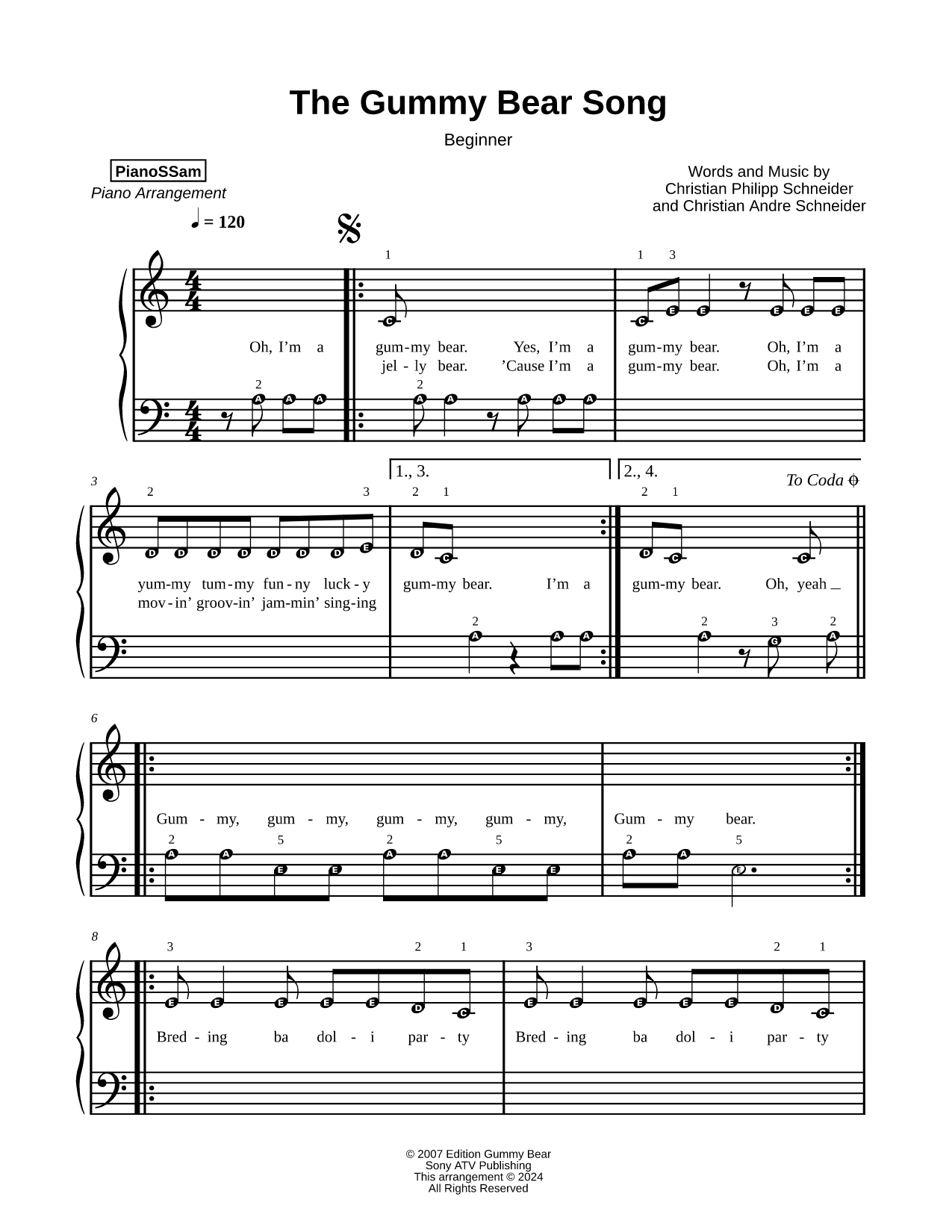 The Gummy Bear Song [beginner]