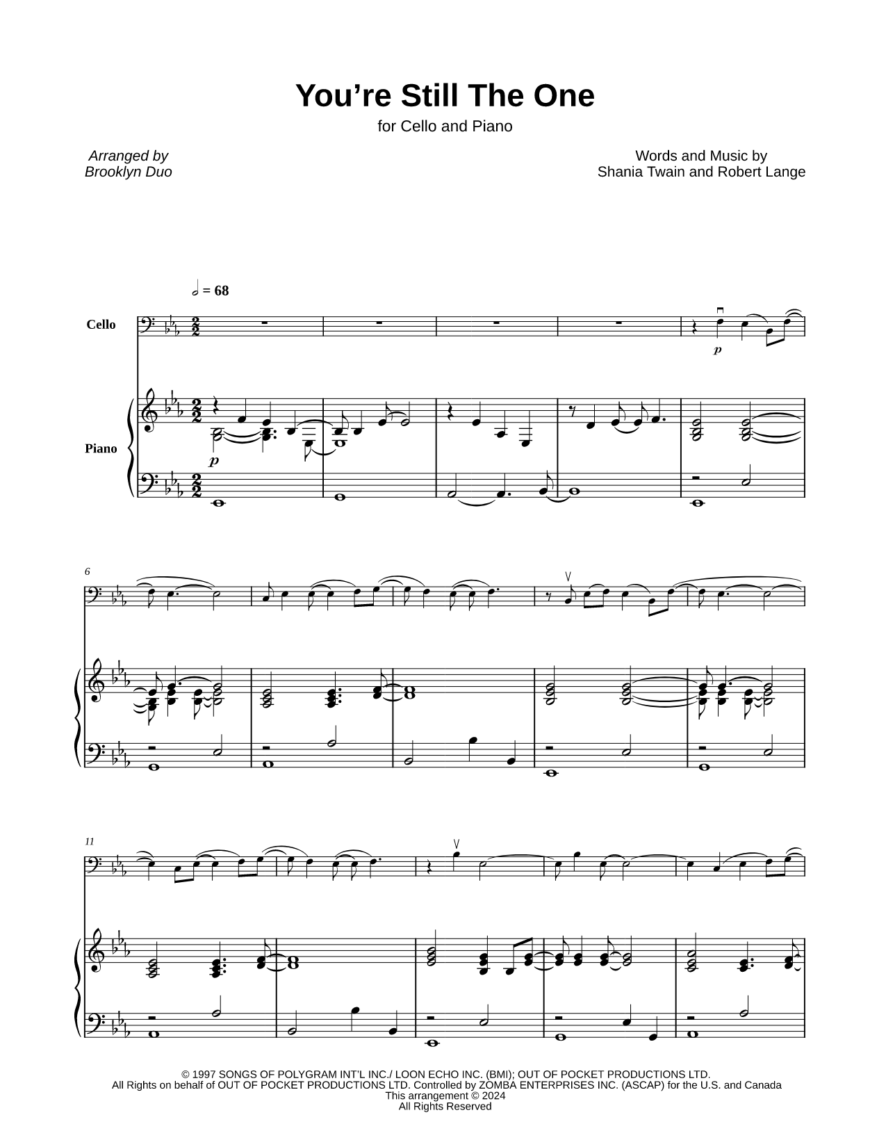 You're Still the One - Cello & Piano