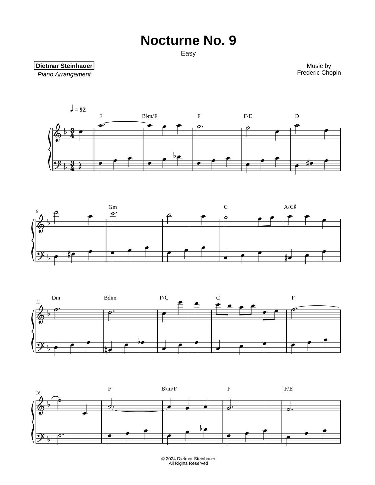 Nocturne Op. 9, No. 2 [easy]