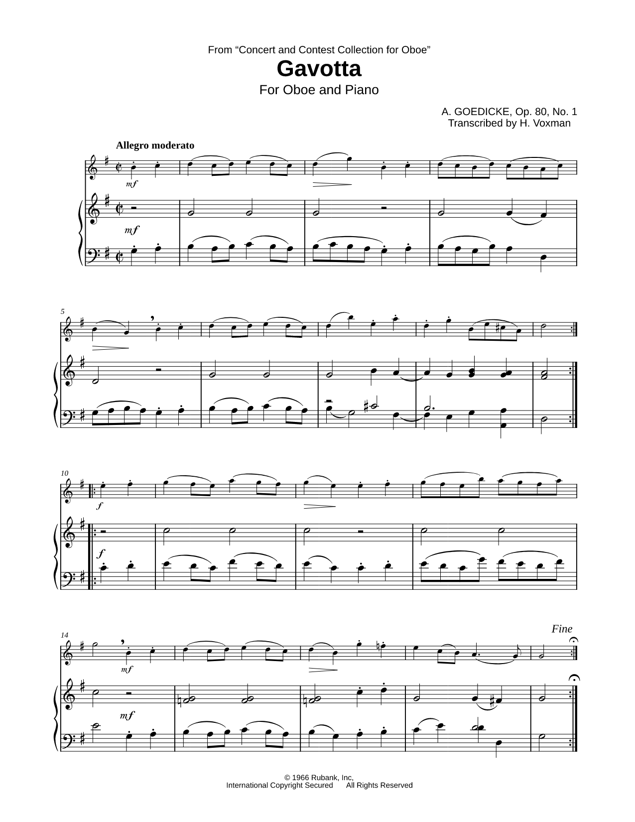 Gavotta - Oboe & Piano