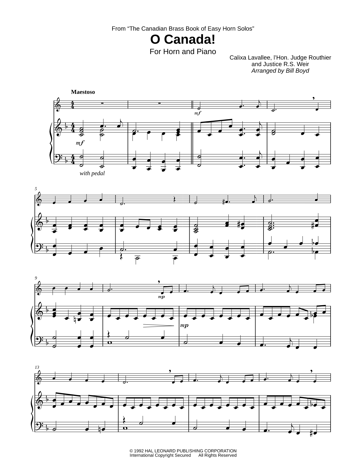O Canada! - French Horn & Piano