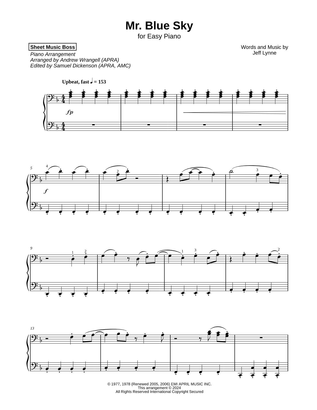 Mr. Blue Sky [easy]
