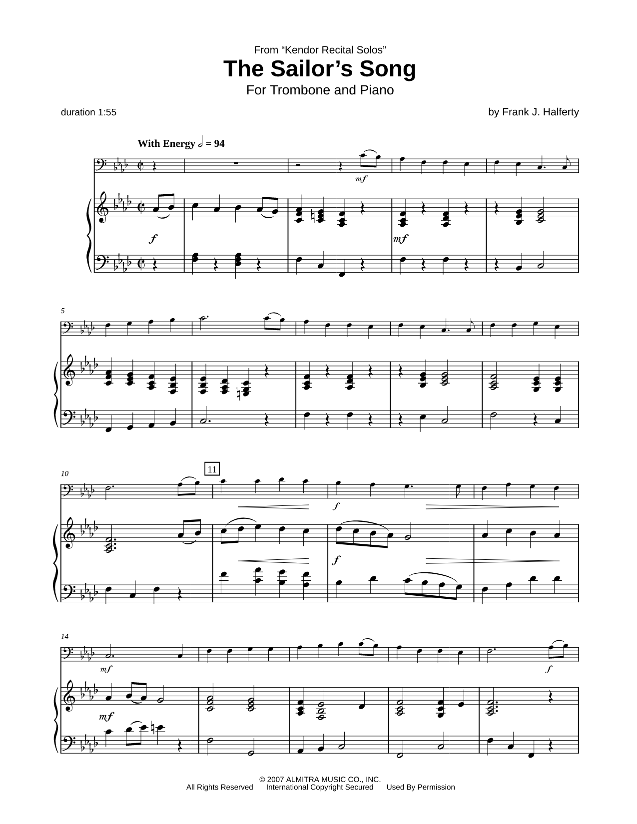 The Sailor's Song - Trombone & Piano