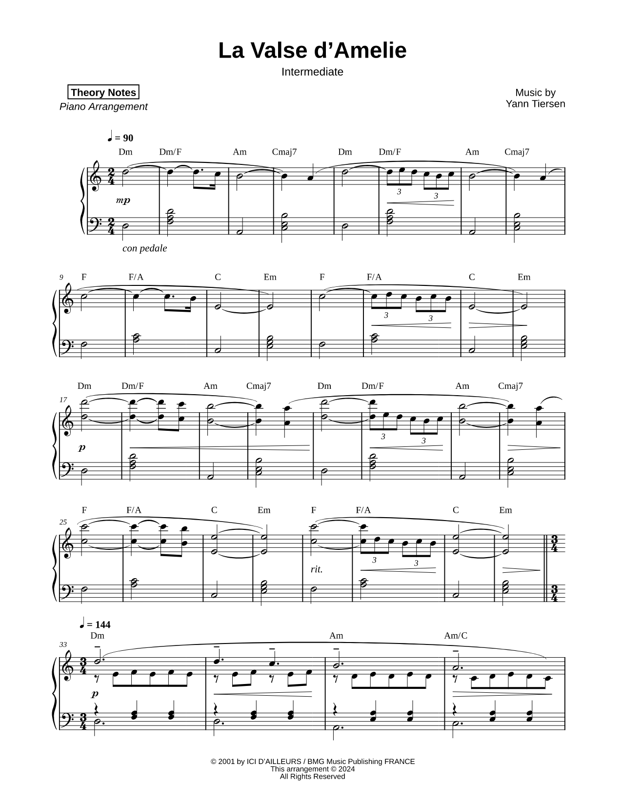 La valse d'Amelie [intermediate]