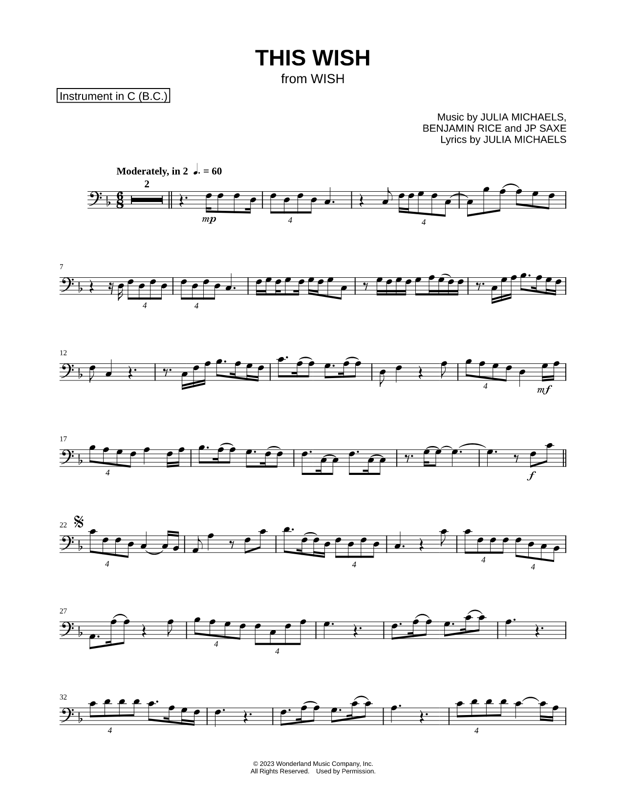 This Wish - Bass Clef Instrument