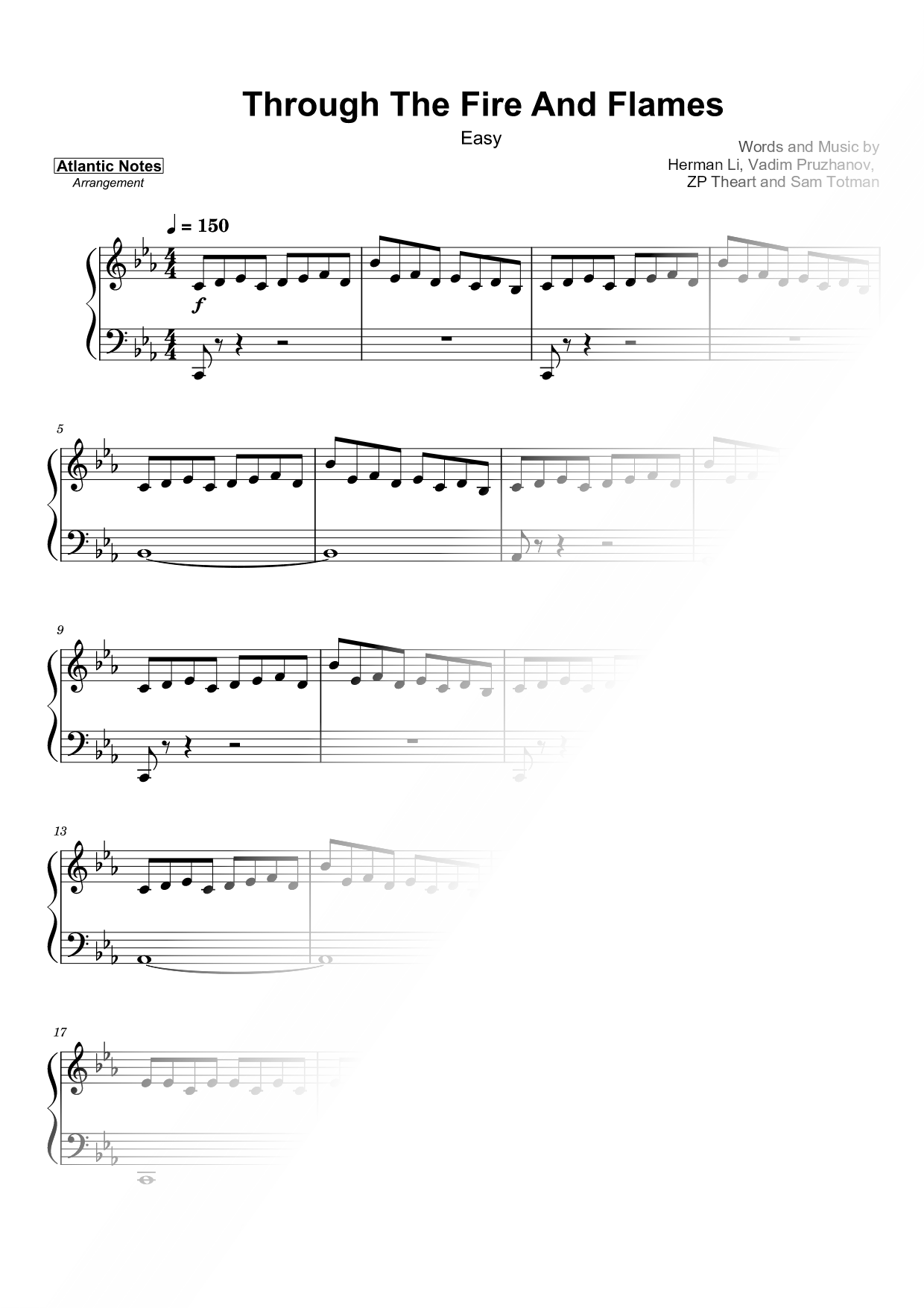 Through the Fire and Flames [easy]