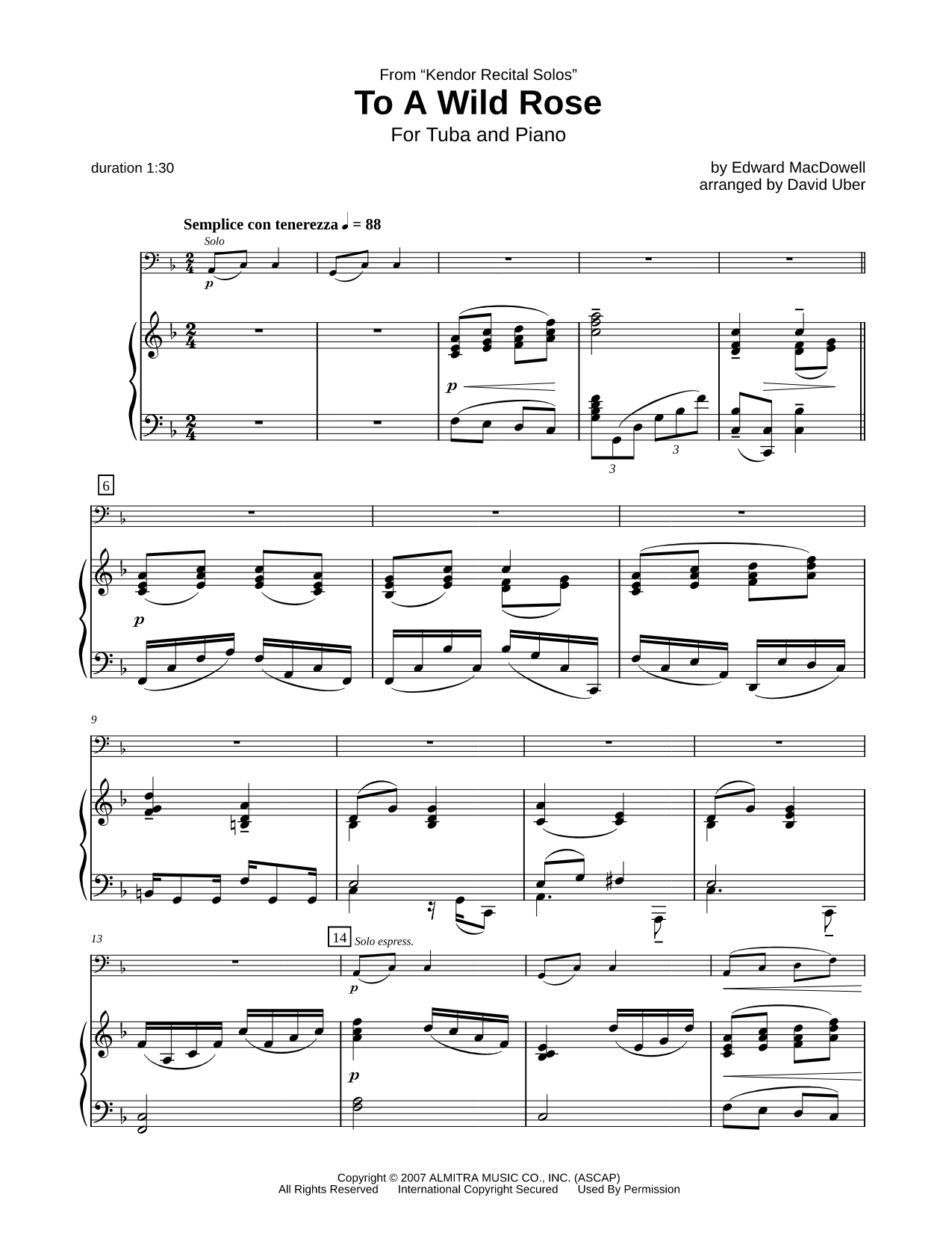 To a Wild Rose - Tuba & Piano