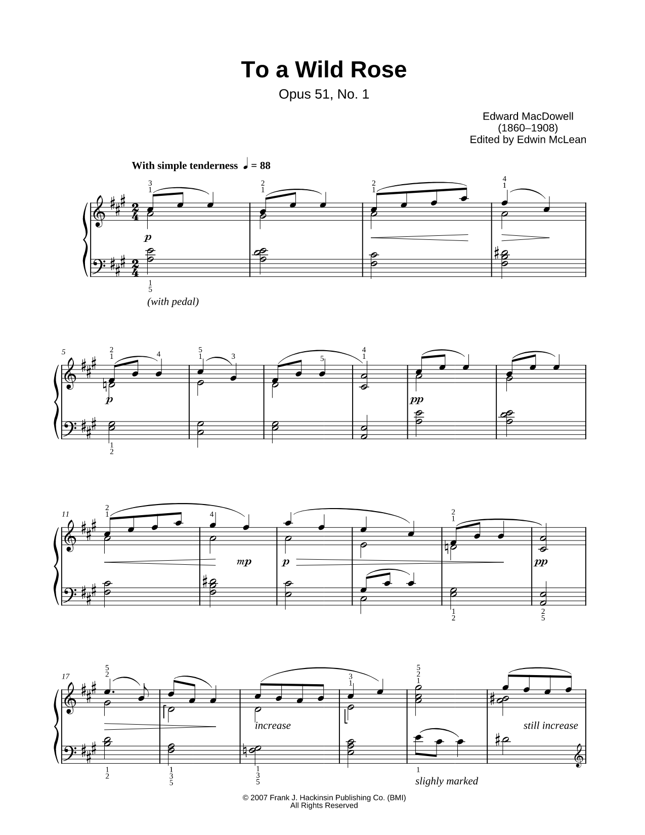 To a Wild Rose, Op. 51, No. 1