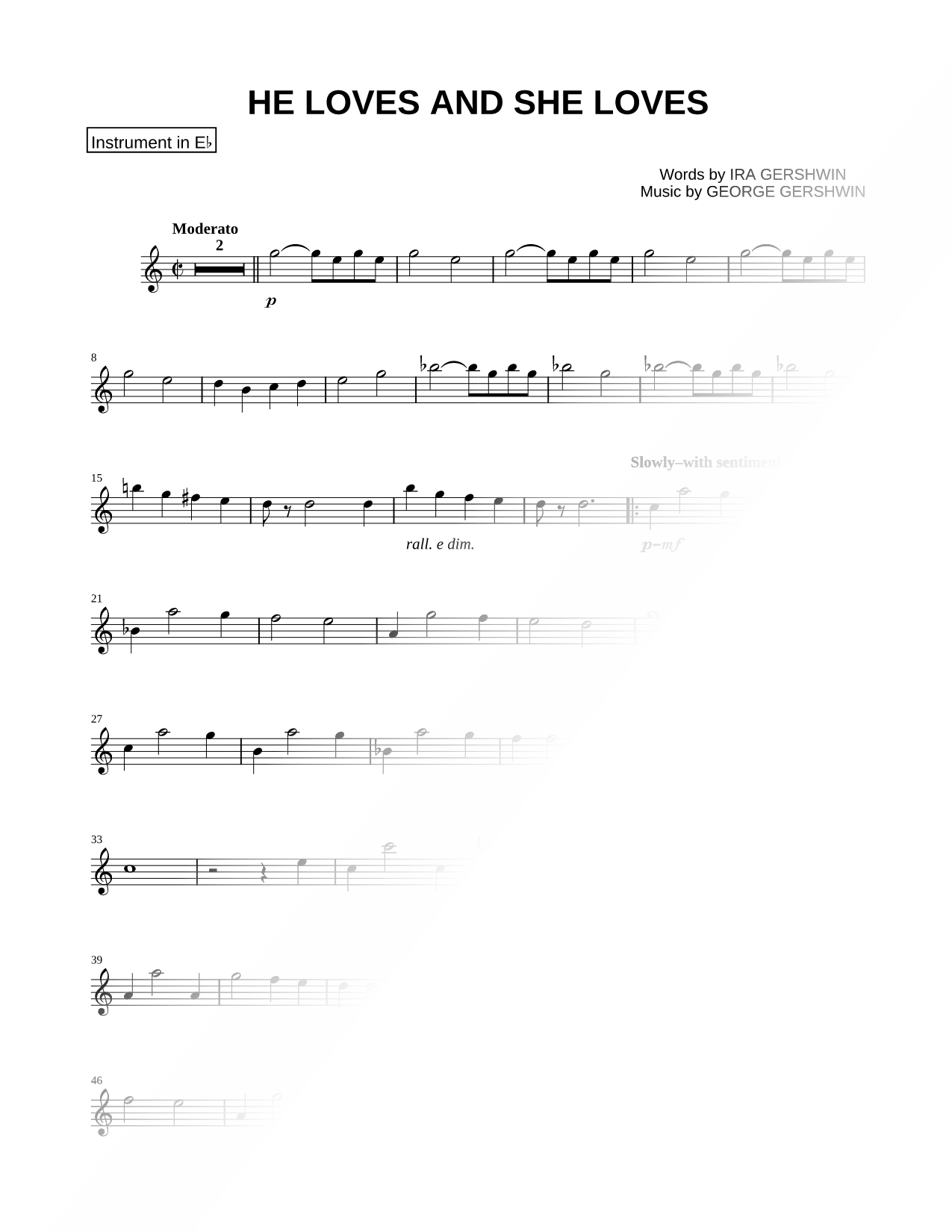 He Loves and She Loves - Eb Instrument