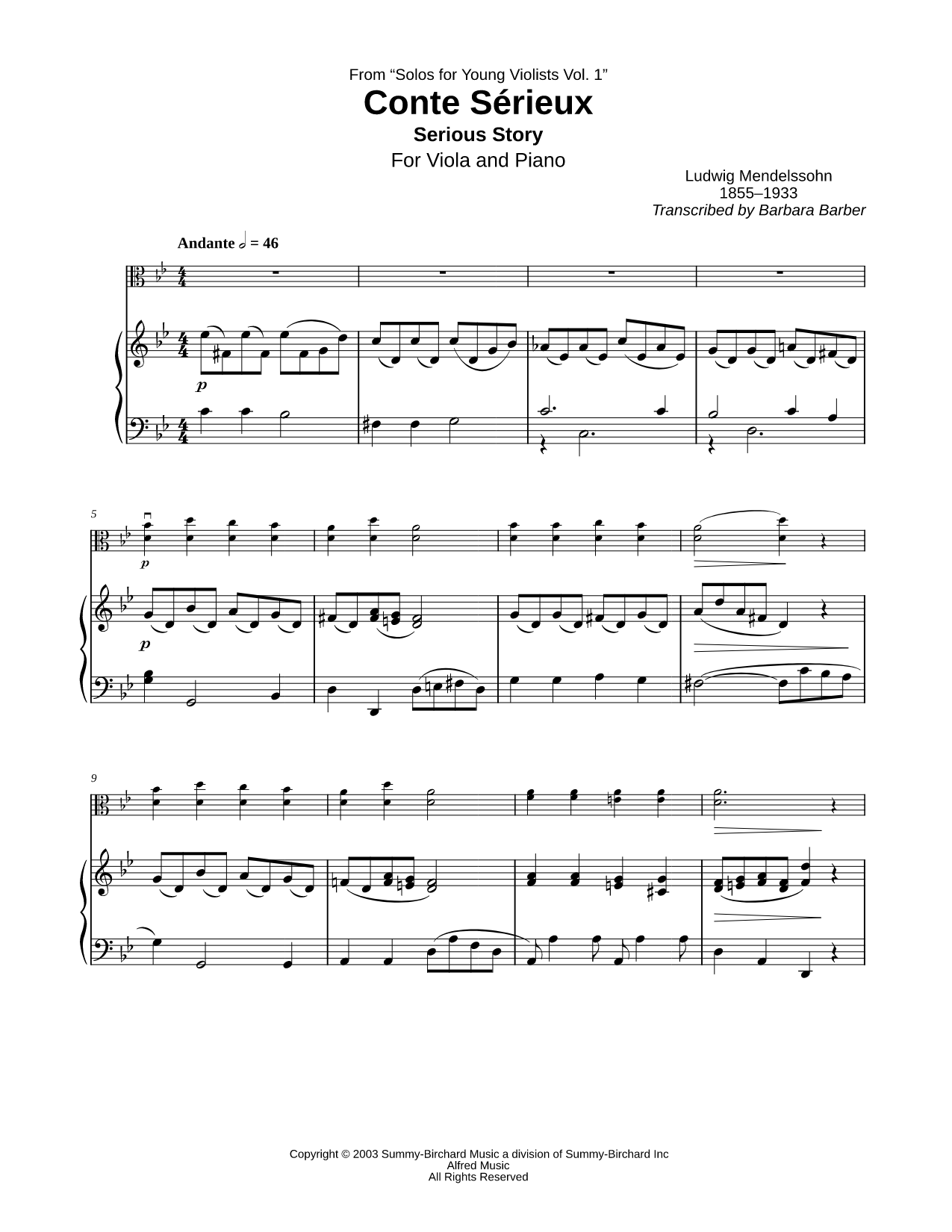 Conte Serieux - Viola & Piano