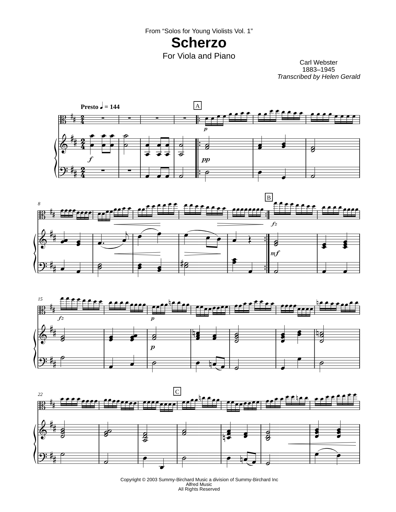 Scherzo - Viola & Piano