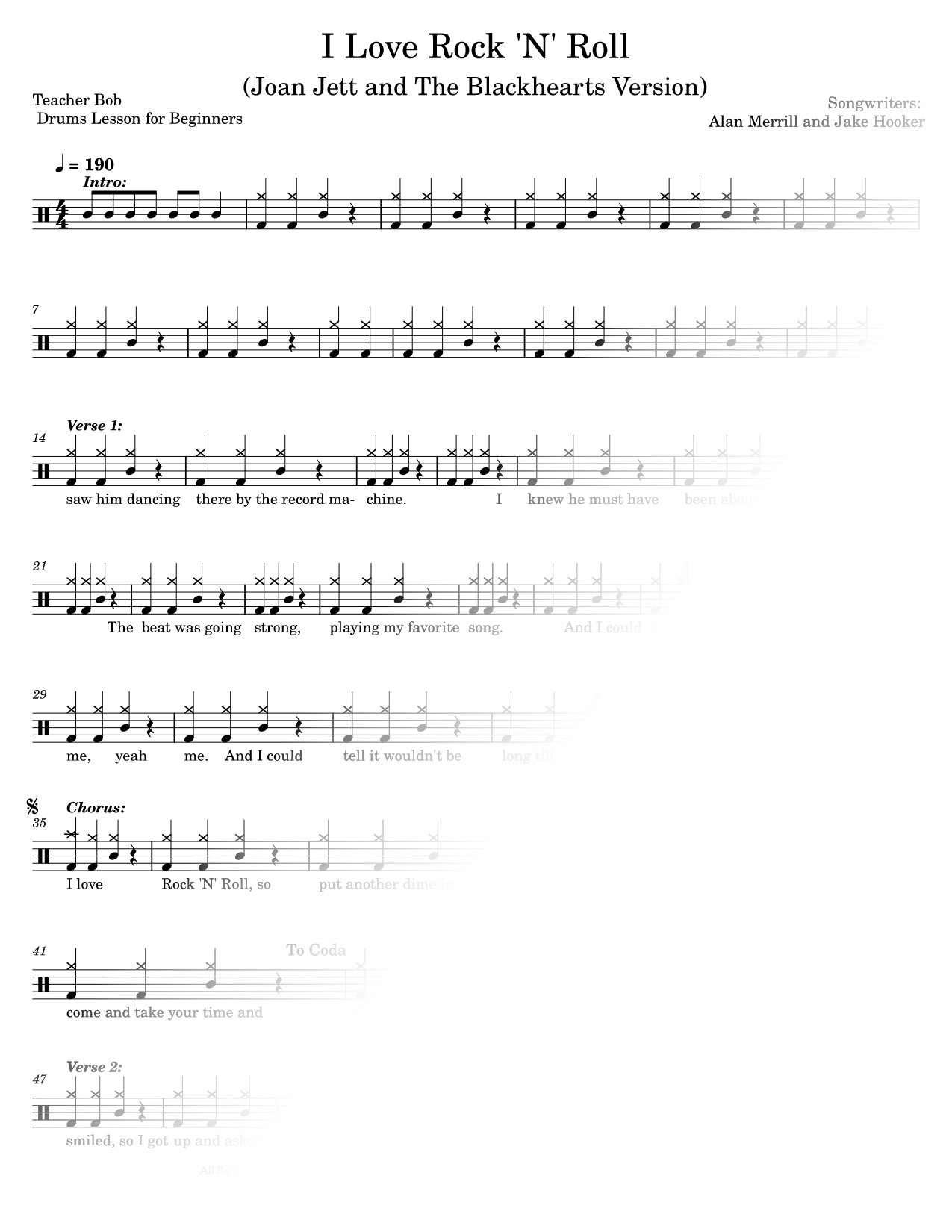 I Love Rock 'n Roll [beginner]