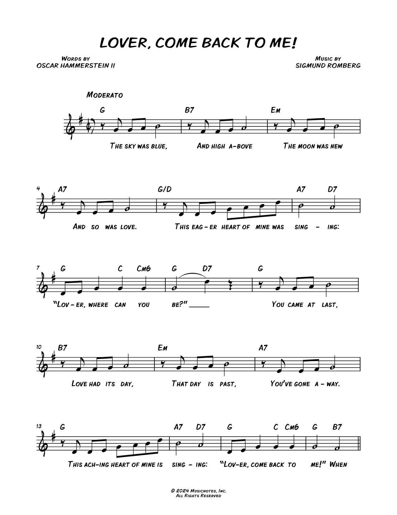 Lover, Come Back to Me Sheet Music by Billie Holiday | Musicnotes.com