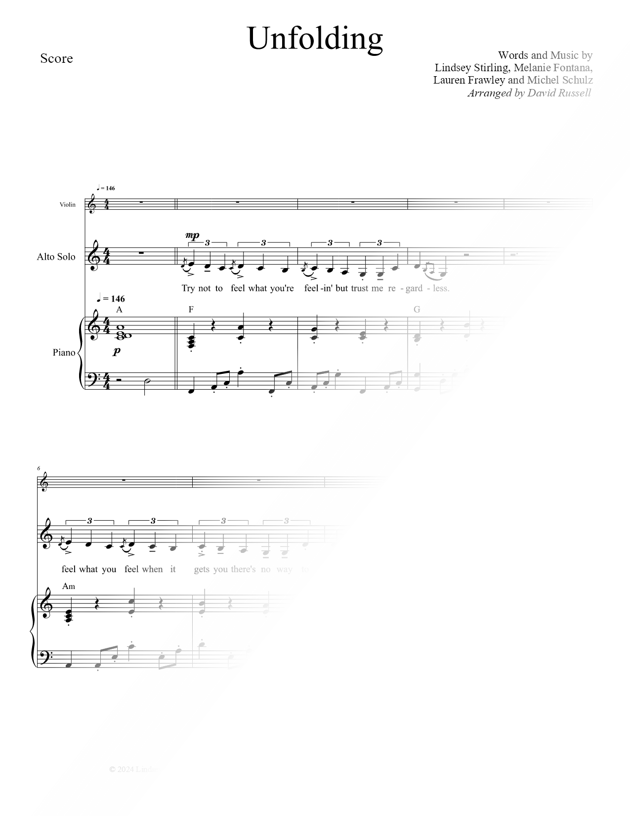 Unfolding - Violin, Voice & Piano