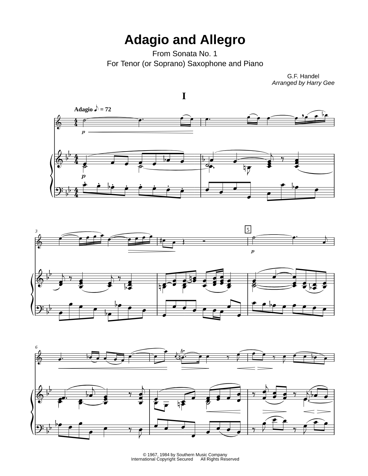 Adagio and Allegro - Tenor Saxophone & Piano