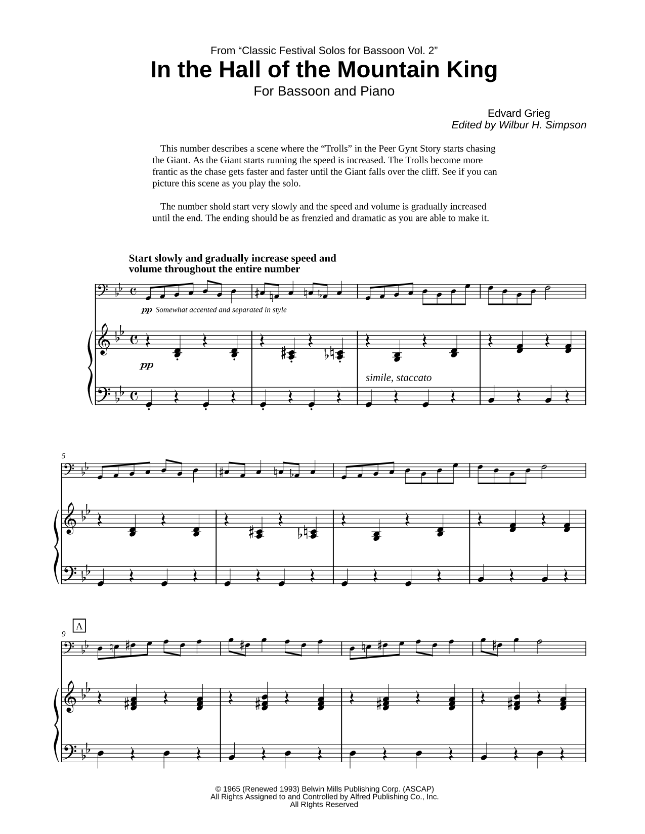 In the Hall of the Mountain King - Bassoon & Piano