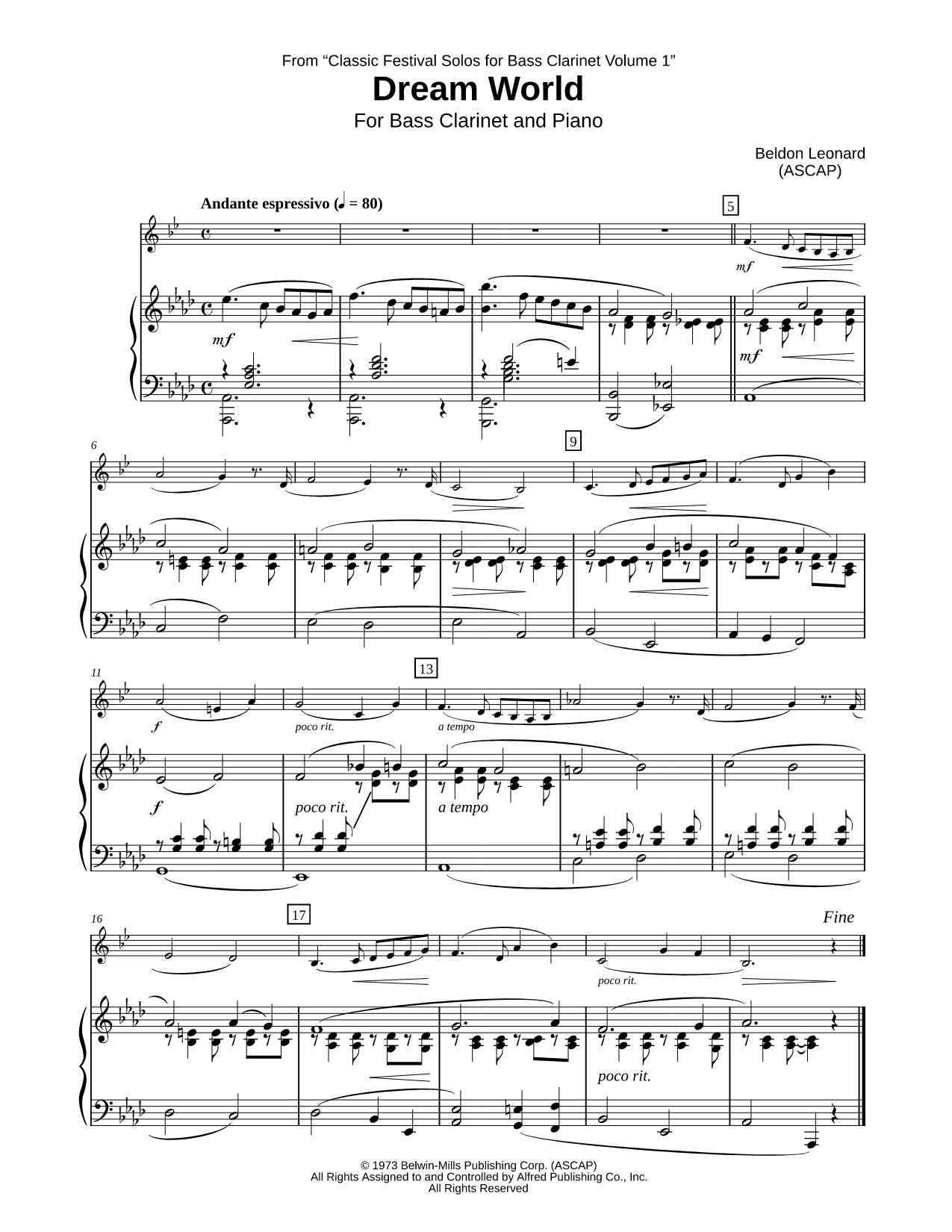 Dream World - Bass Clarinet & Piano