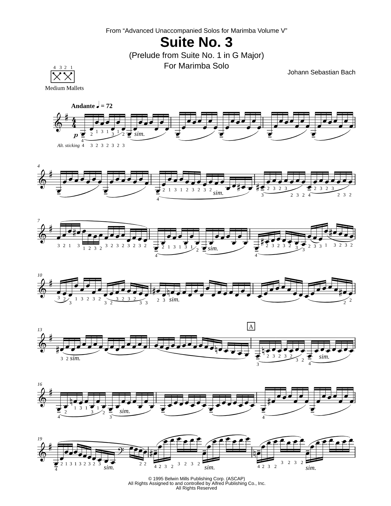 Suite No. 3 (Prelude from Suite No. 1 in G Major)