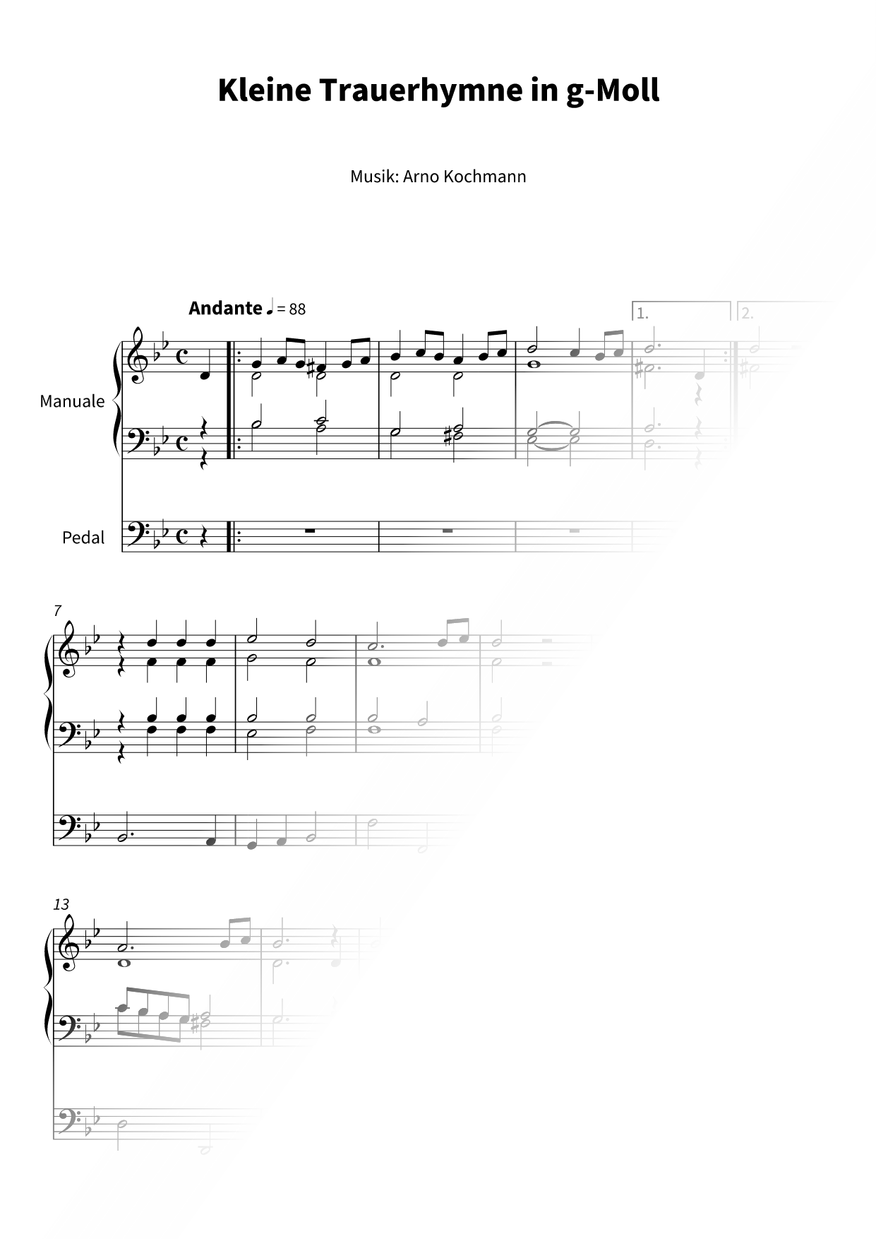 Kleine Trauerhymne in G-Moll