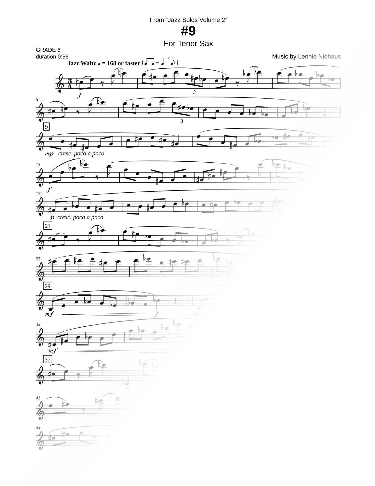 Jazz Solos for Tenor Sax Vol. 2 #9