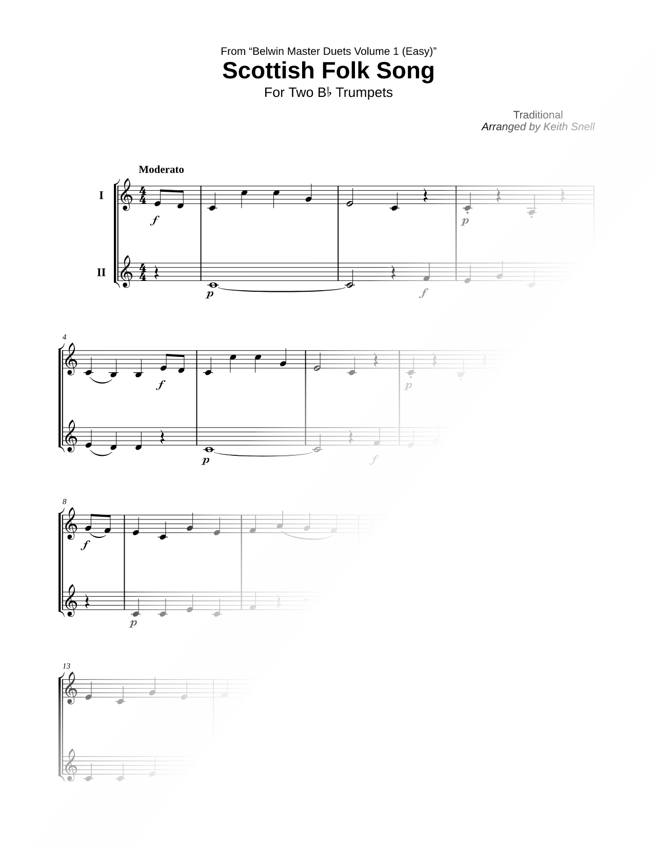Scottish Folk Song - Trumpet Duet