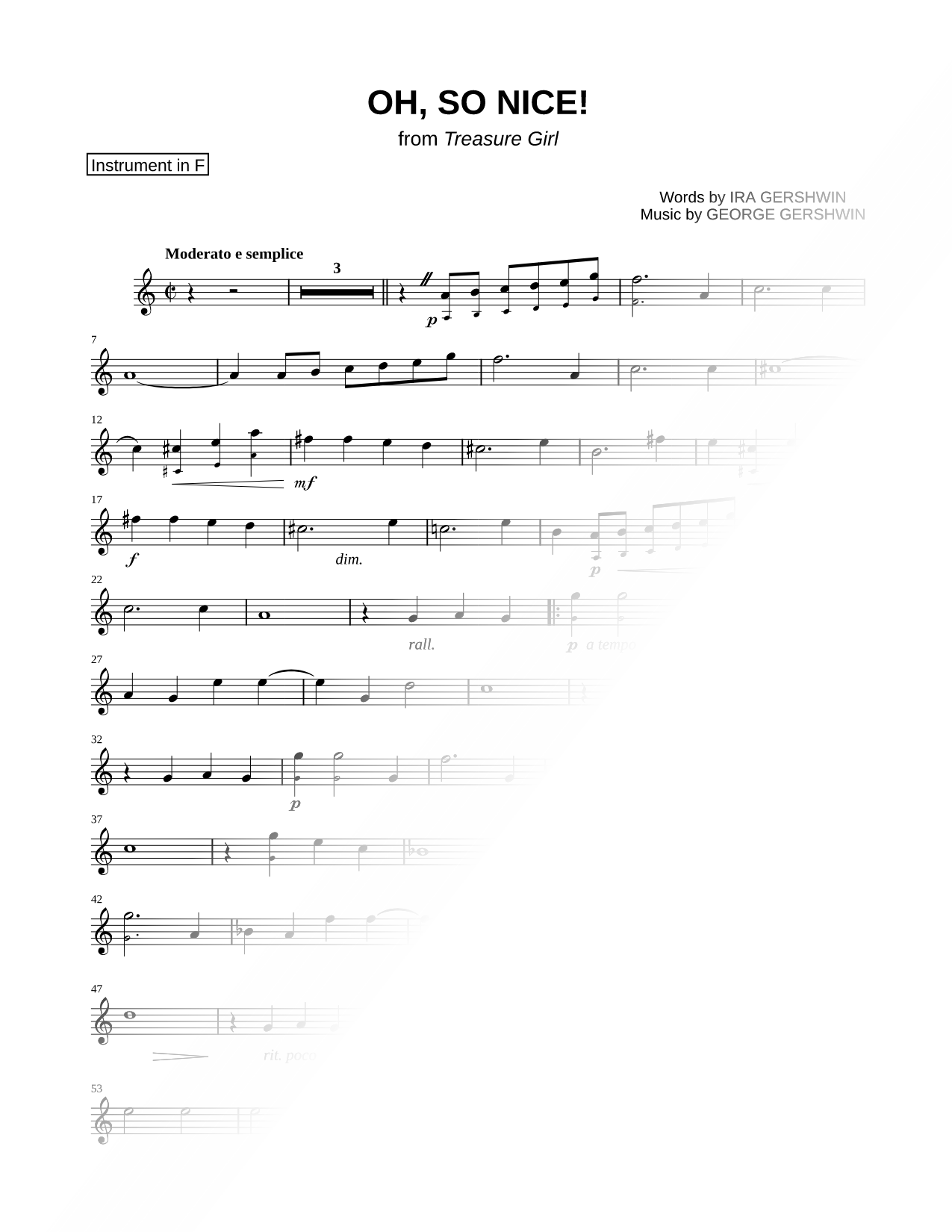 Oh, So Nice - F Instrument