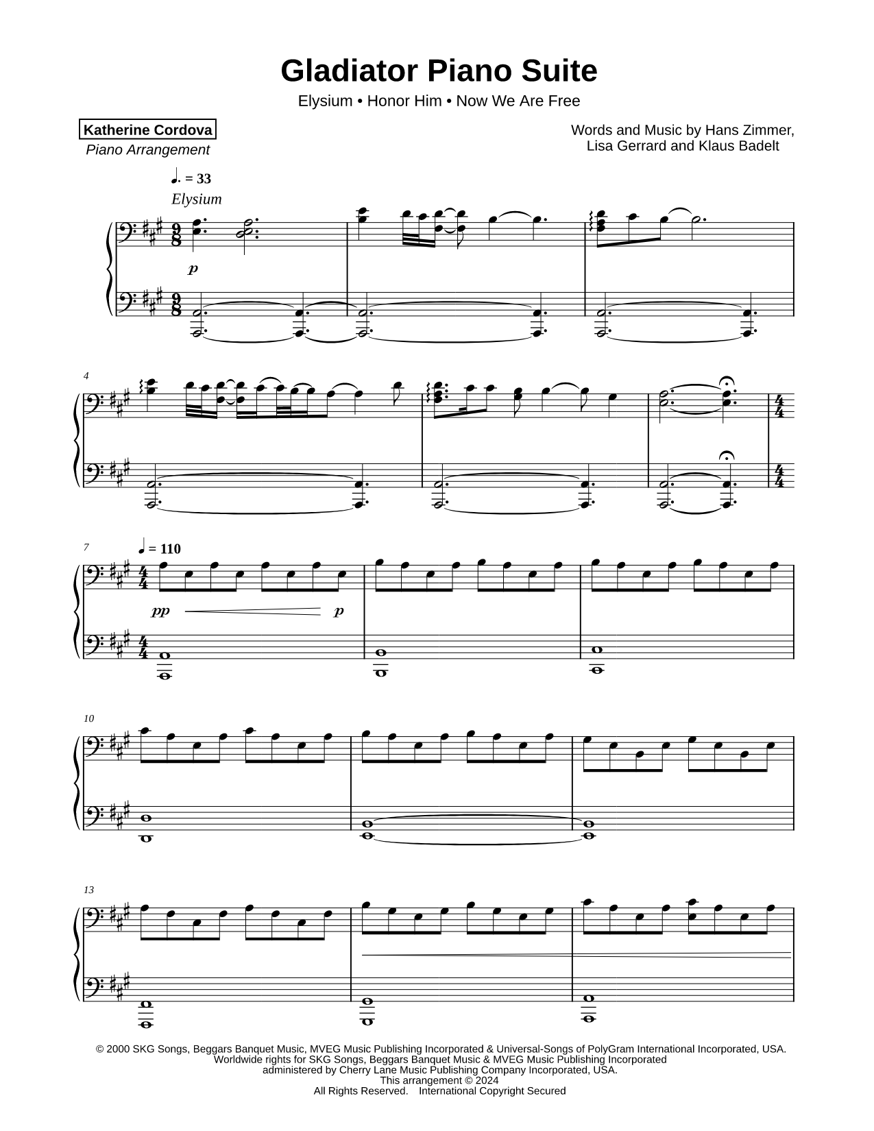 Gladiator Piano Suite
