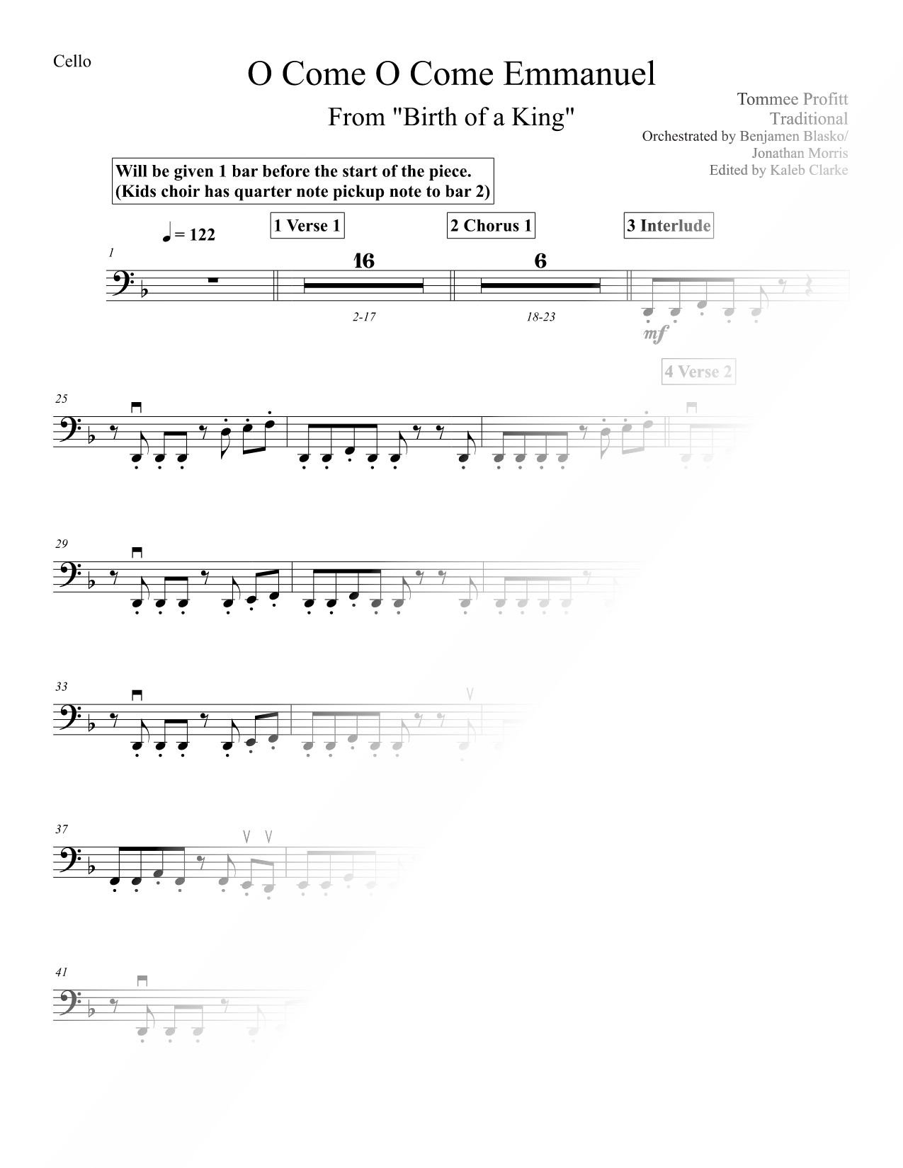 O Come, O Come, Emmanuel - Cello
