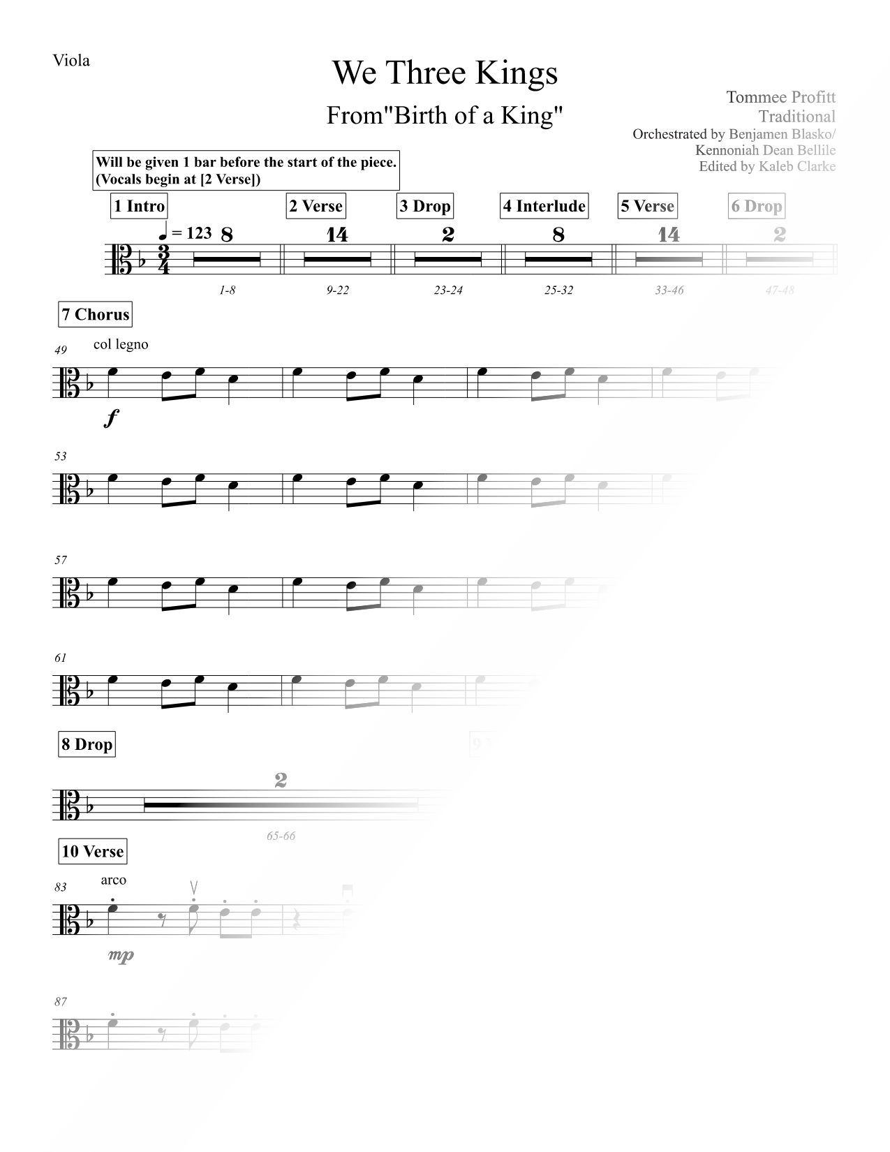 We Three Kings - Viola