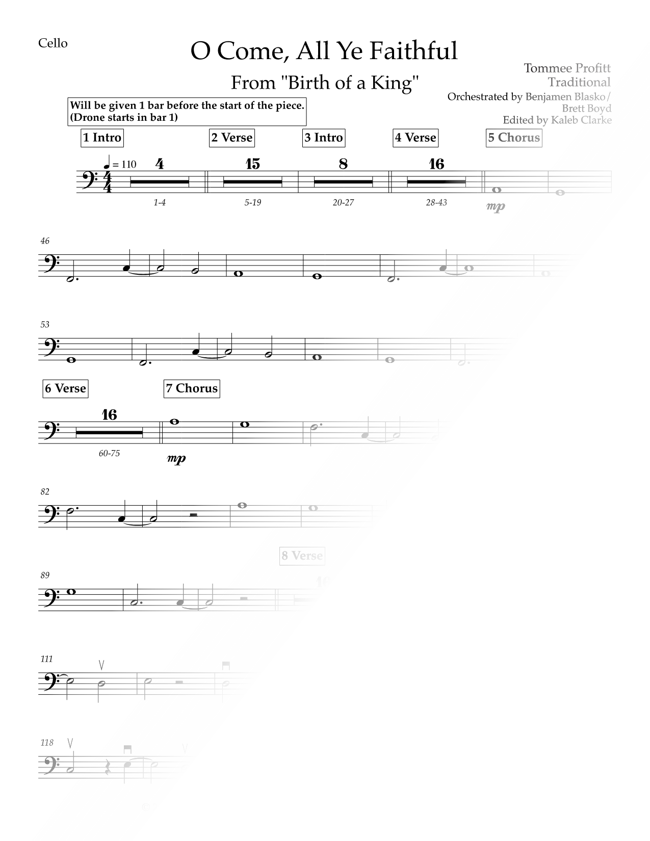 O Come, All Ye Faithful - Cello