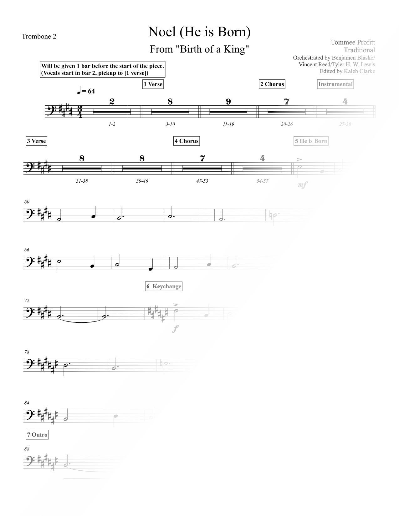Noel (He Is Born) - Trombone 2