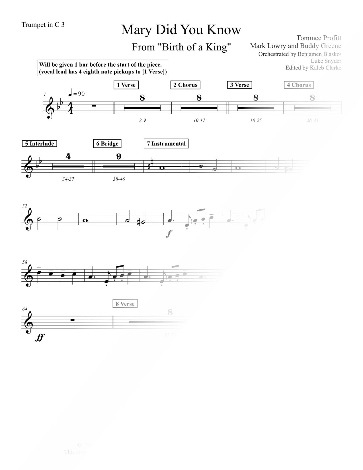 Mary, Did You Know? - C Trumpet 3