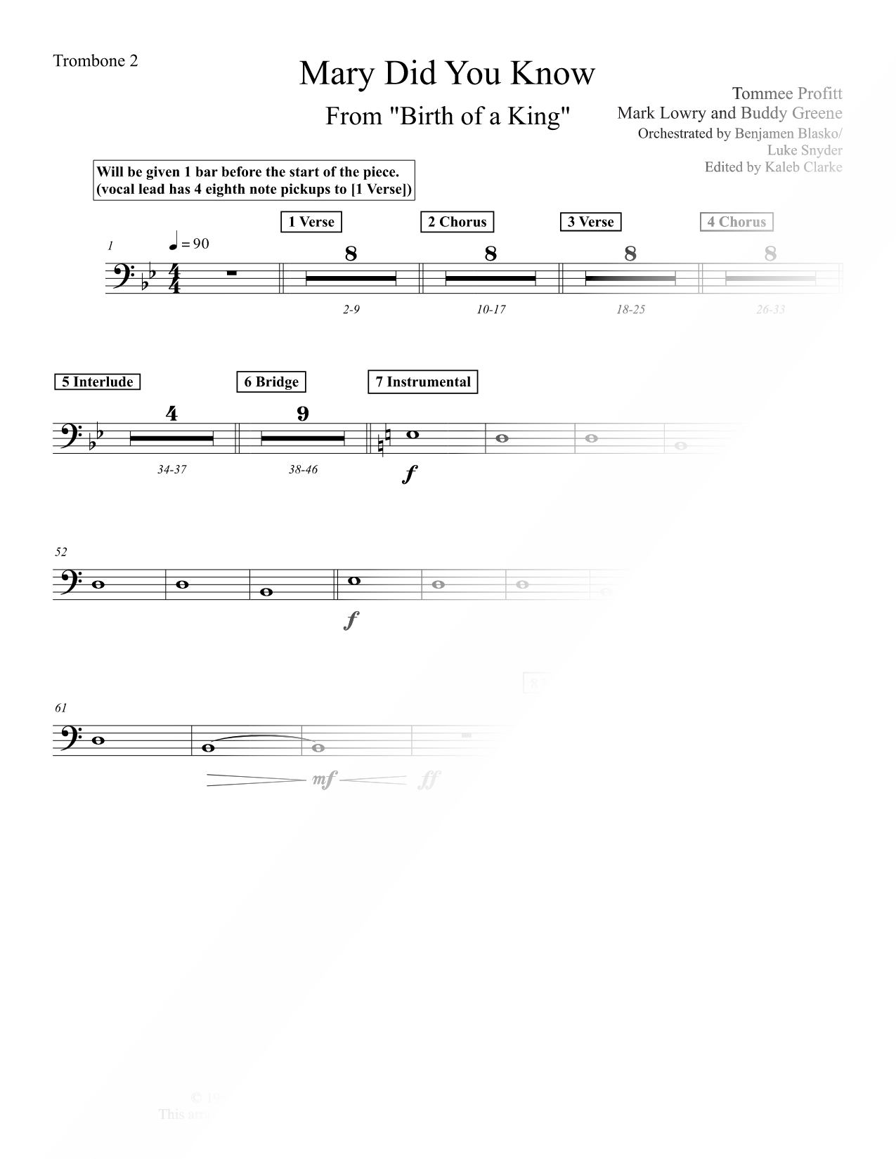 Mary, Did You Know? - Trombone 2