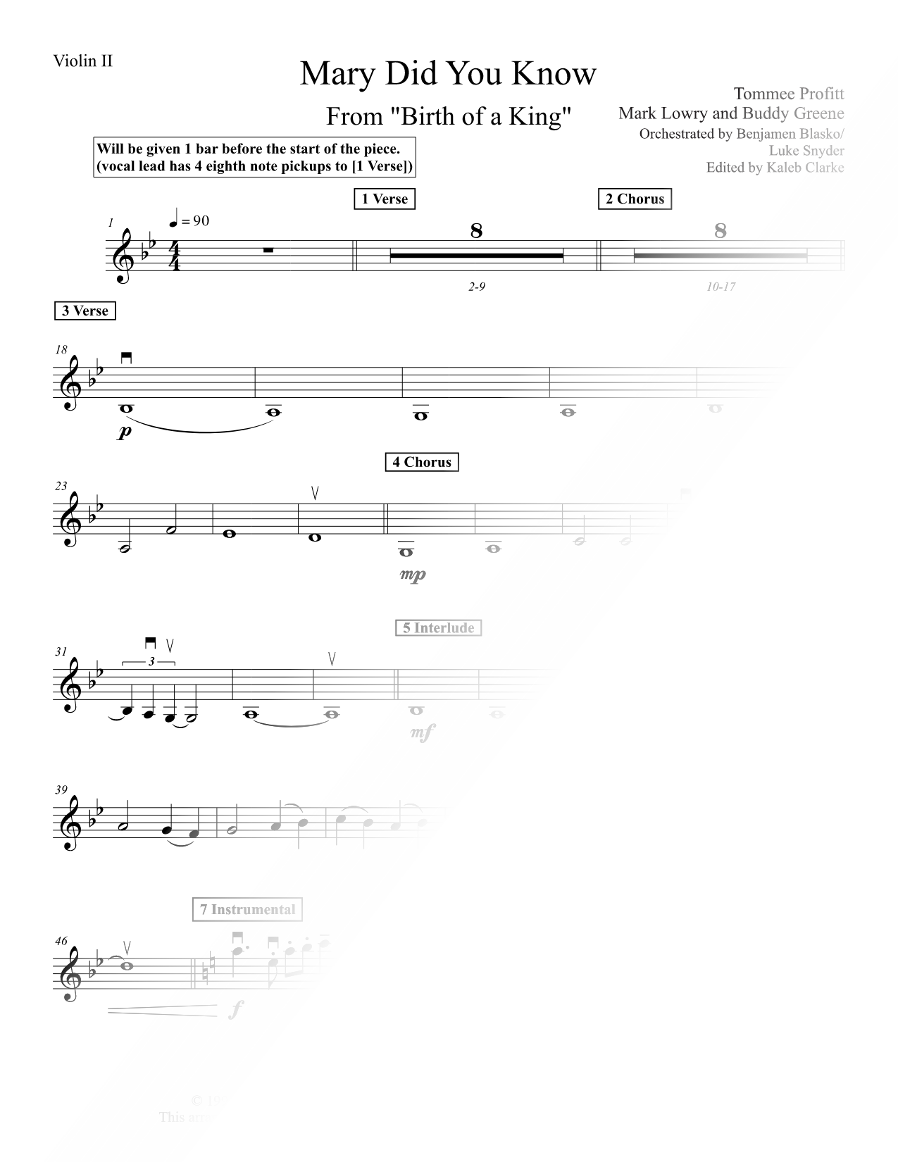 Mary, Did You Know? - Violin 2