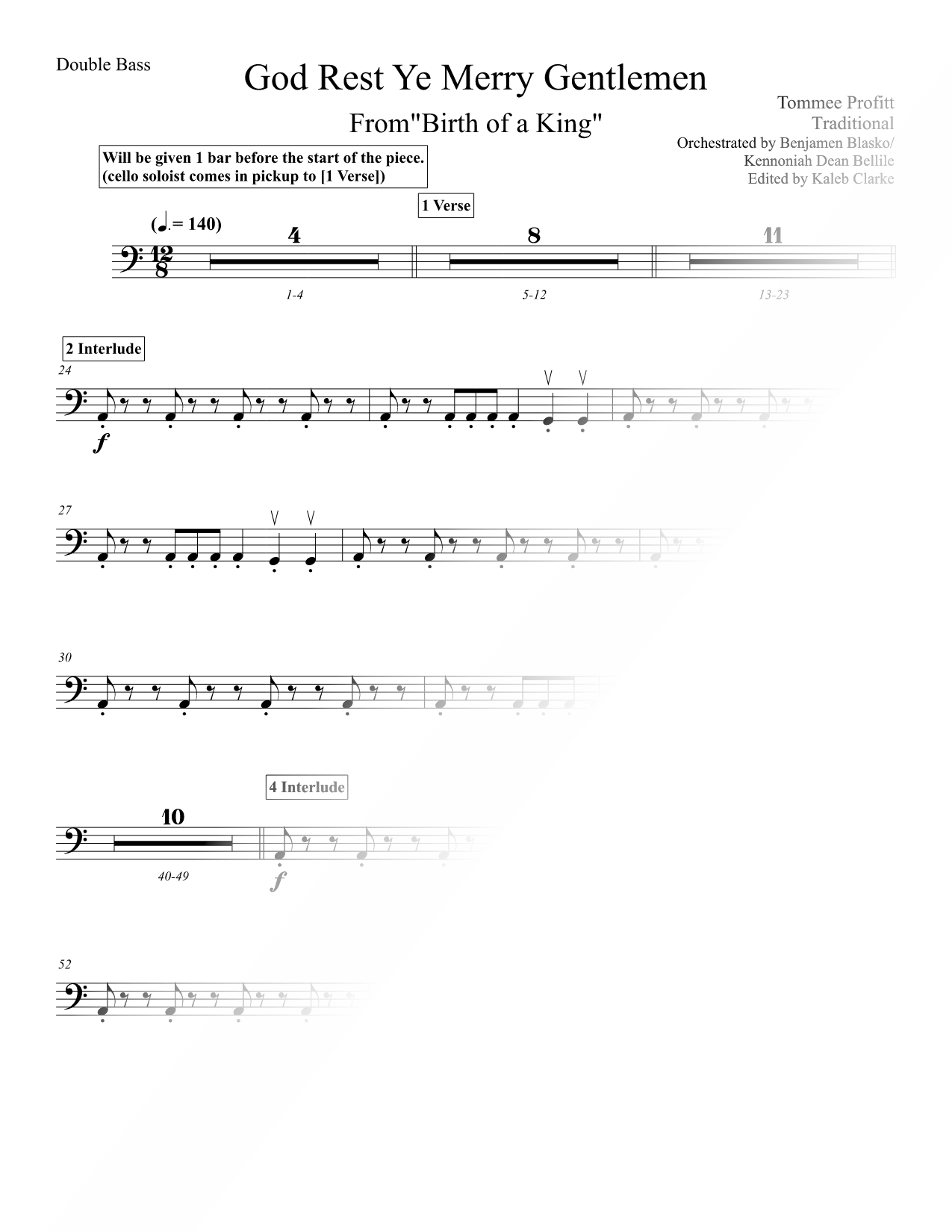 God Rest Ye Merry, Gentlemen - Double Bass
