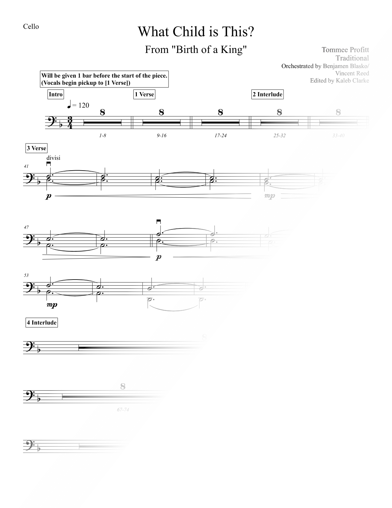 What Child Is This? - Cello