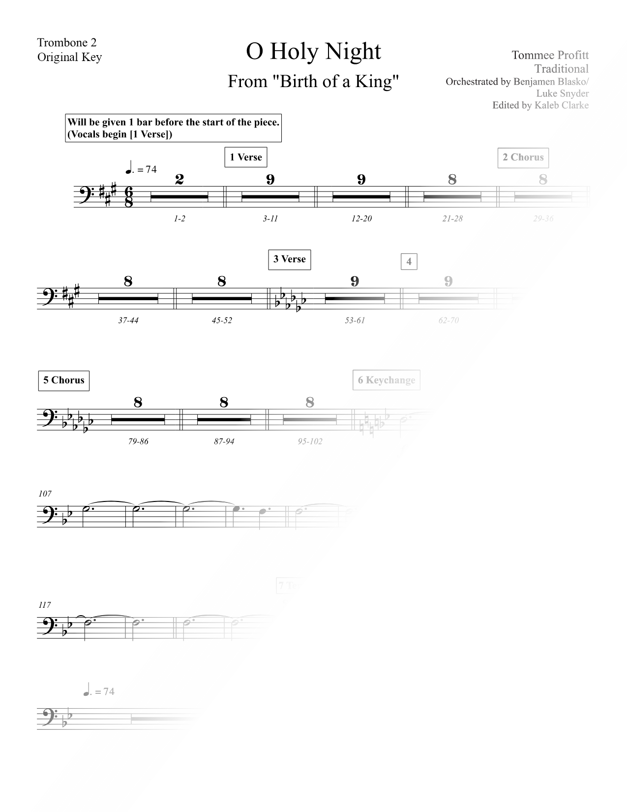 O Holy Night [original key] - Trombone 2