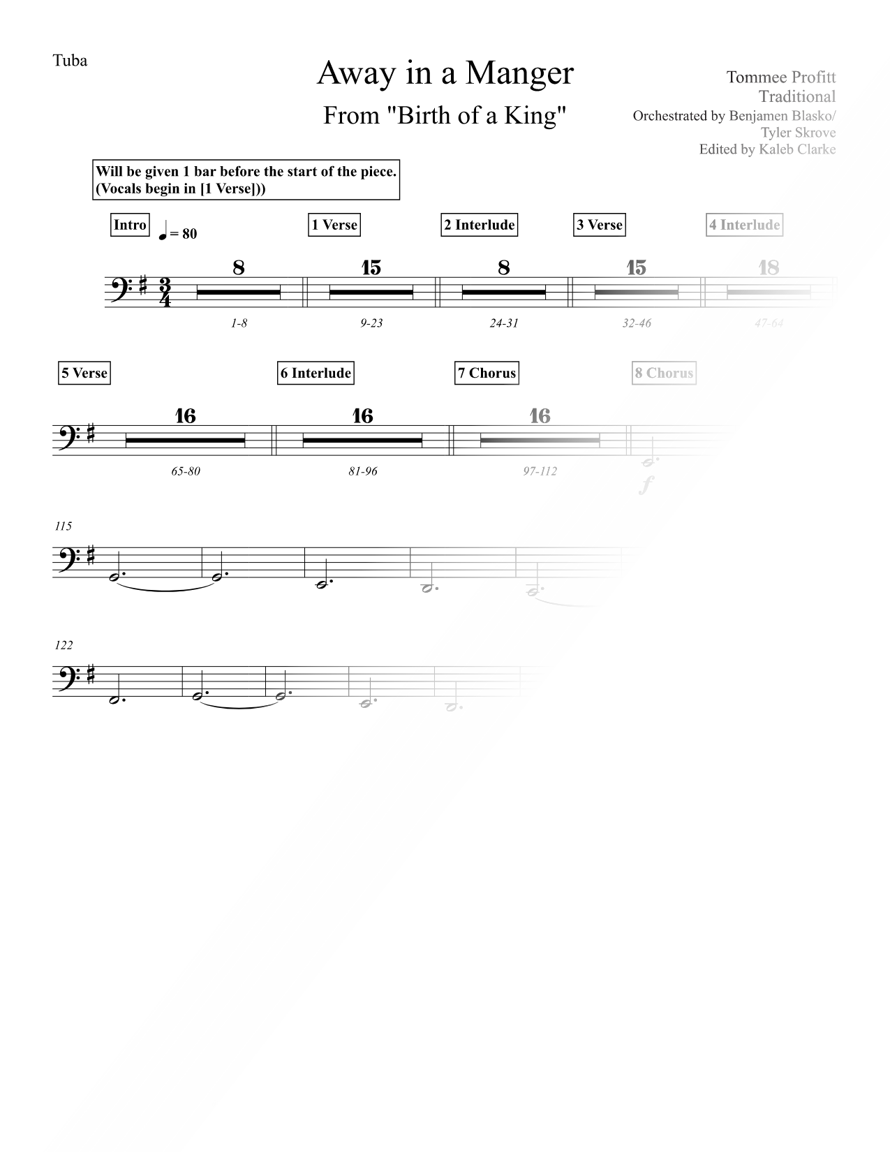 Away in a Manger - Tuba