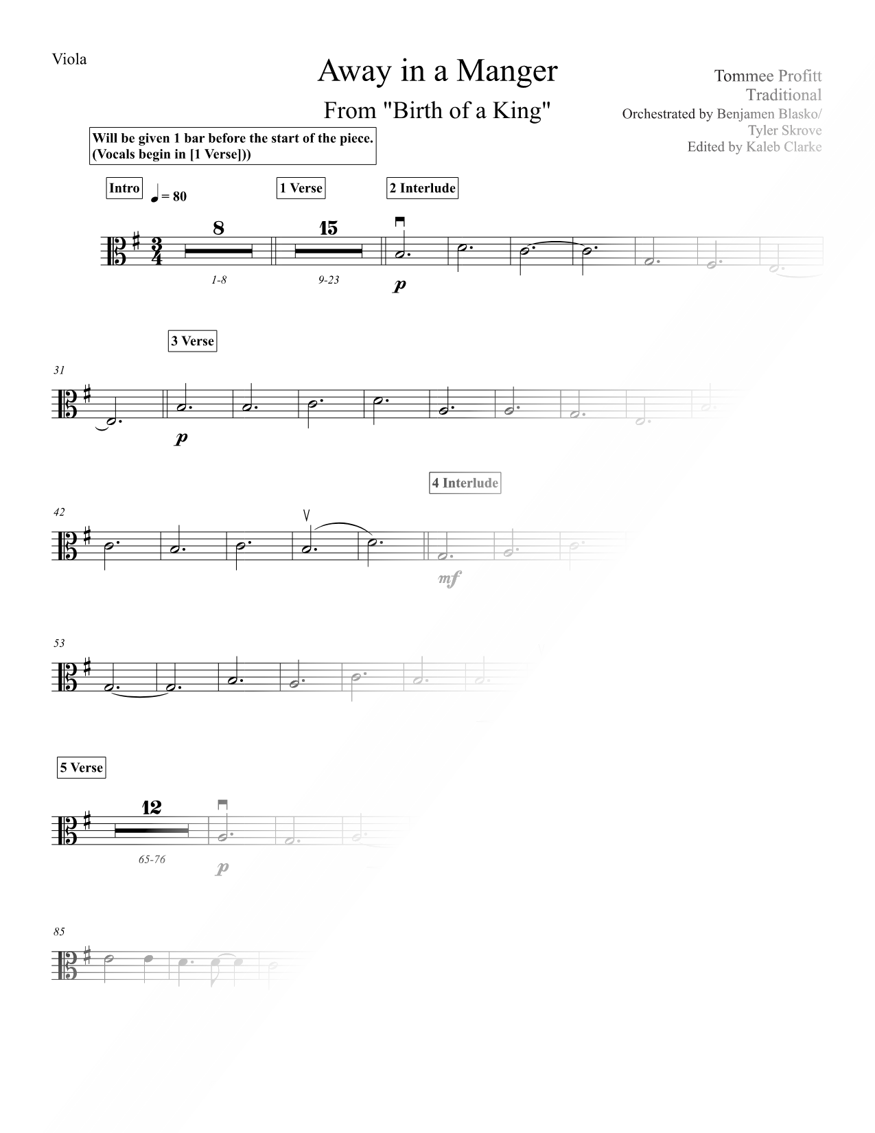 Away in a Manger - Viola