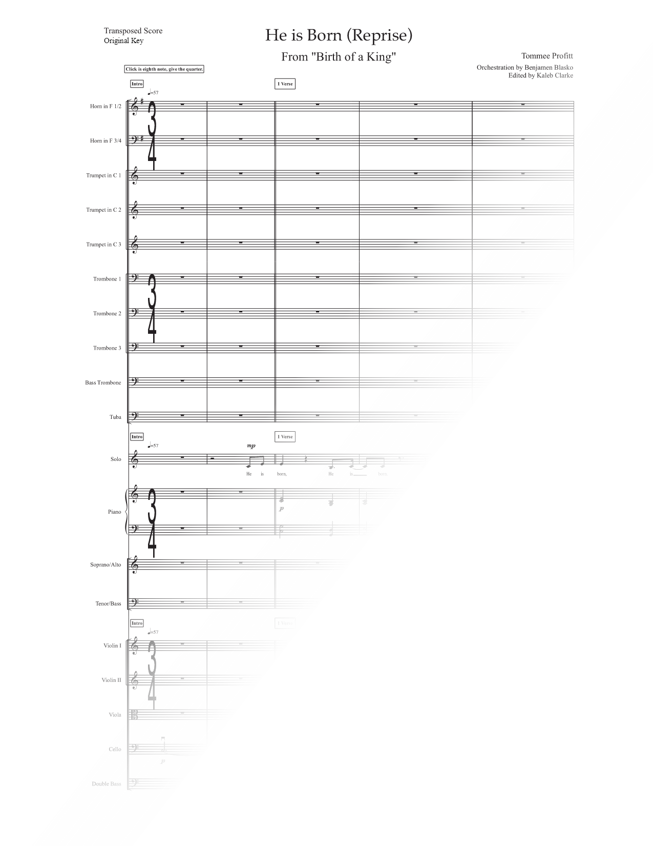 He Is Born (Reprise) [original key]