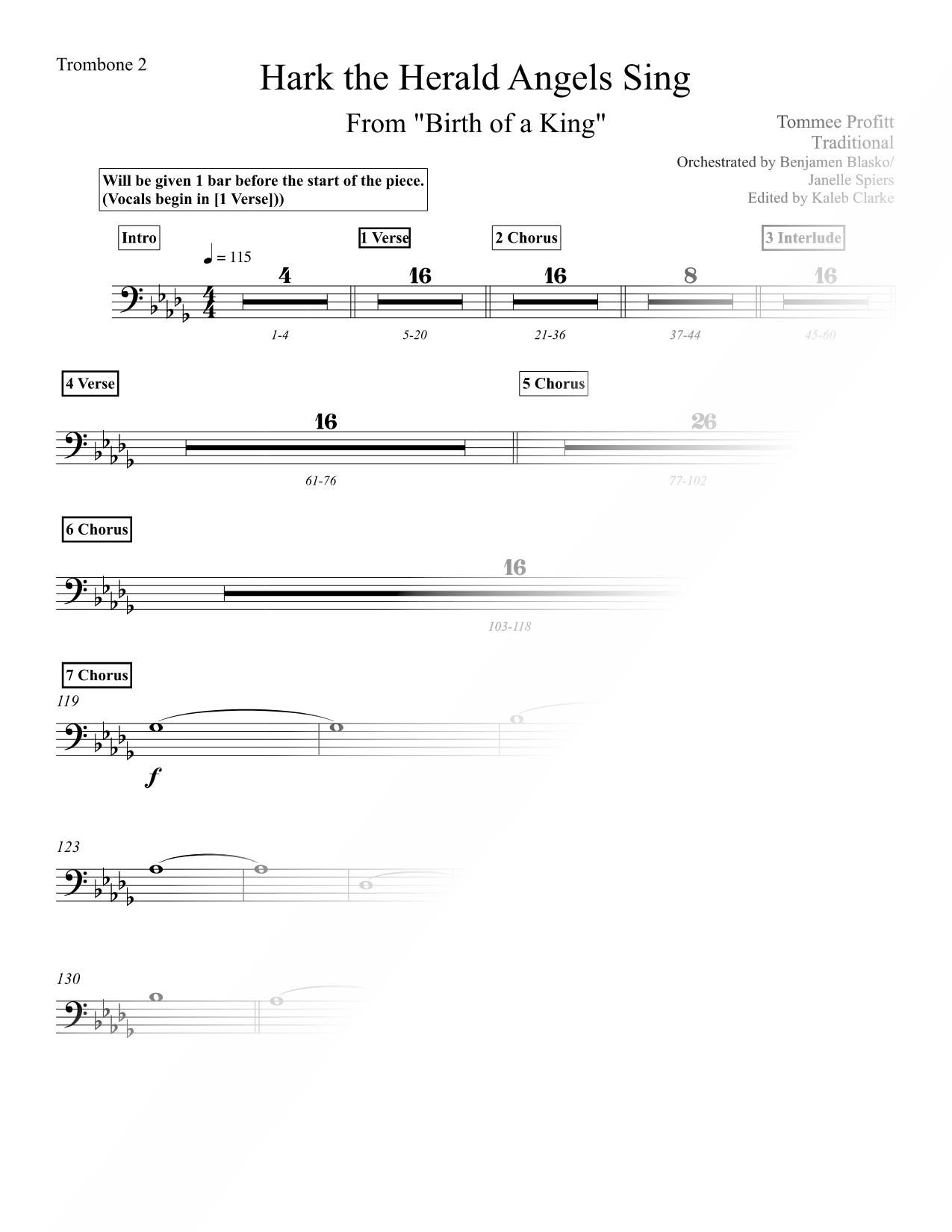Hark! the Herald Angels Sing - Trombone 2