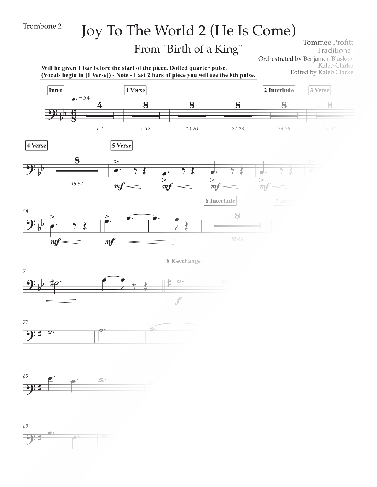 Joy to the World 2 (He Is Come) - Trombone 2