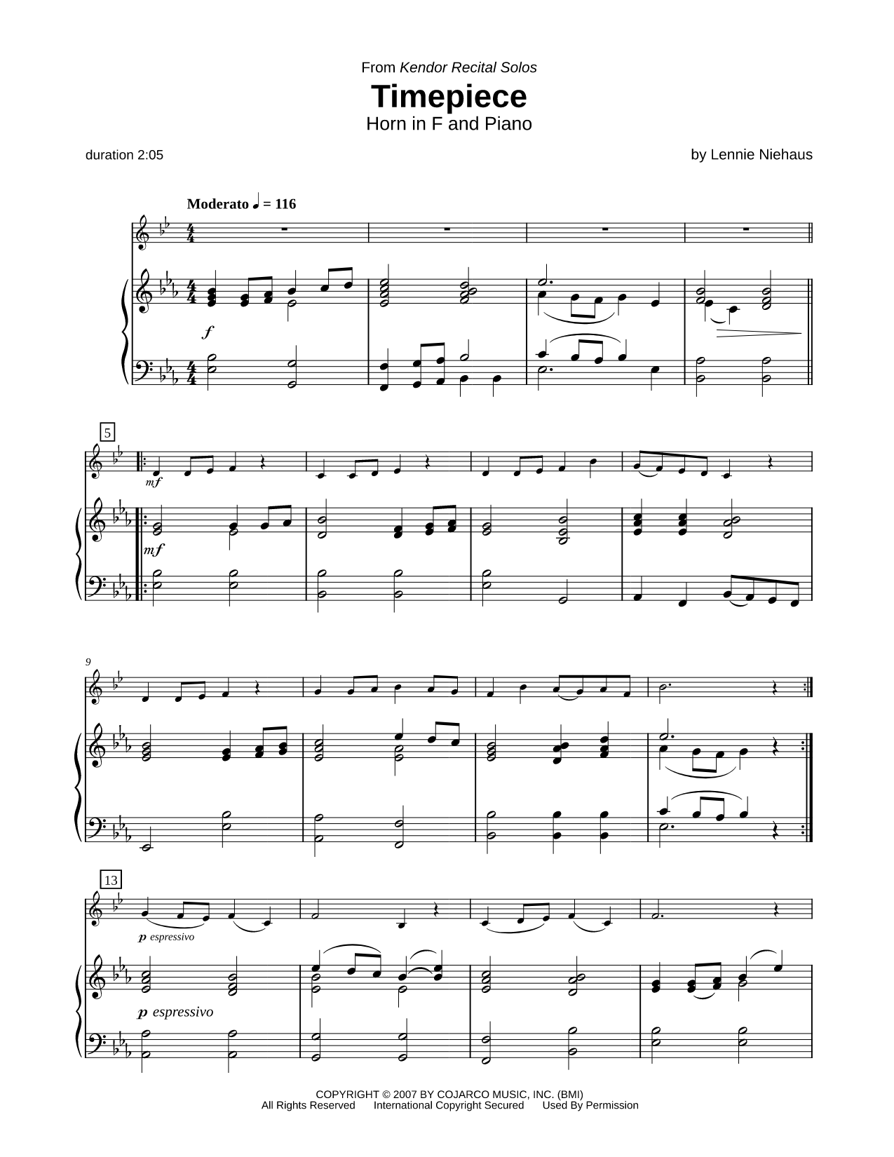 Timepiece - French Horn & Piano