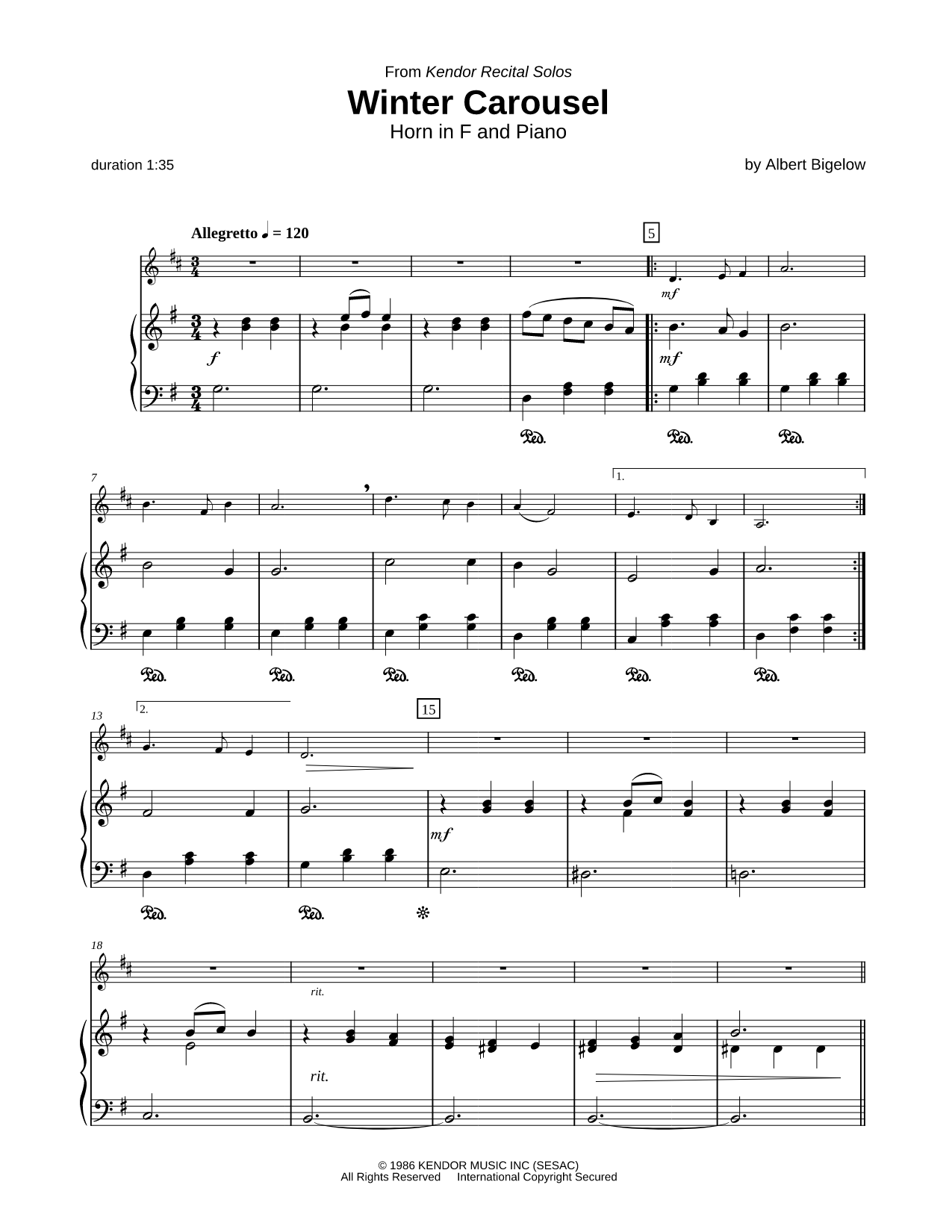Winter Carousel - French Horn & Piano