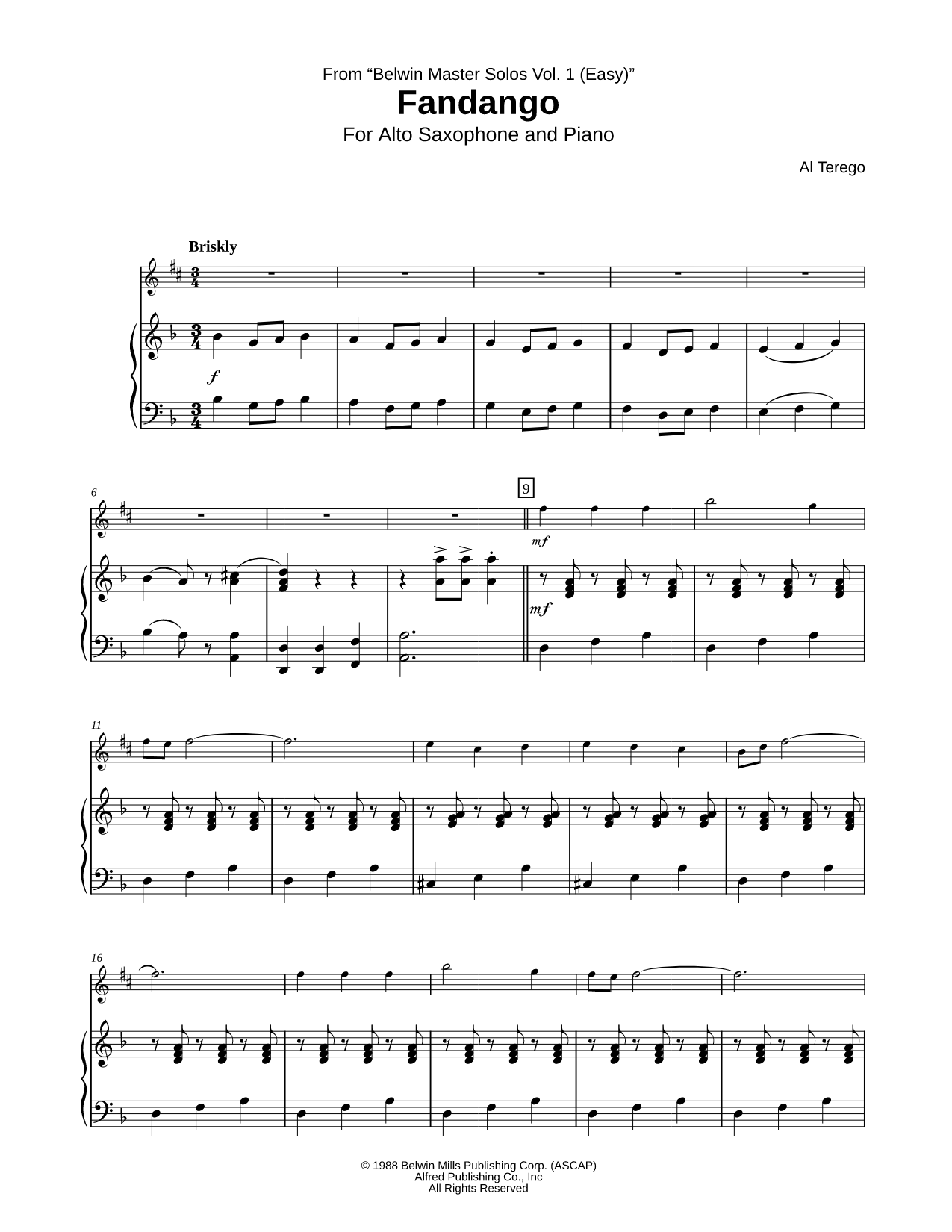 Fandango - Alto Saxophone & Piano